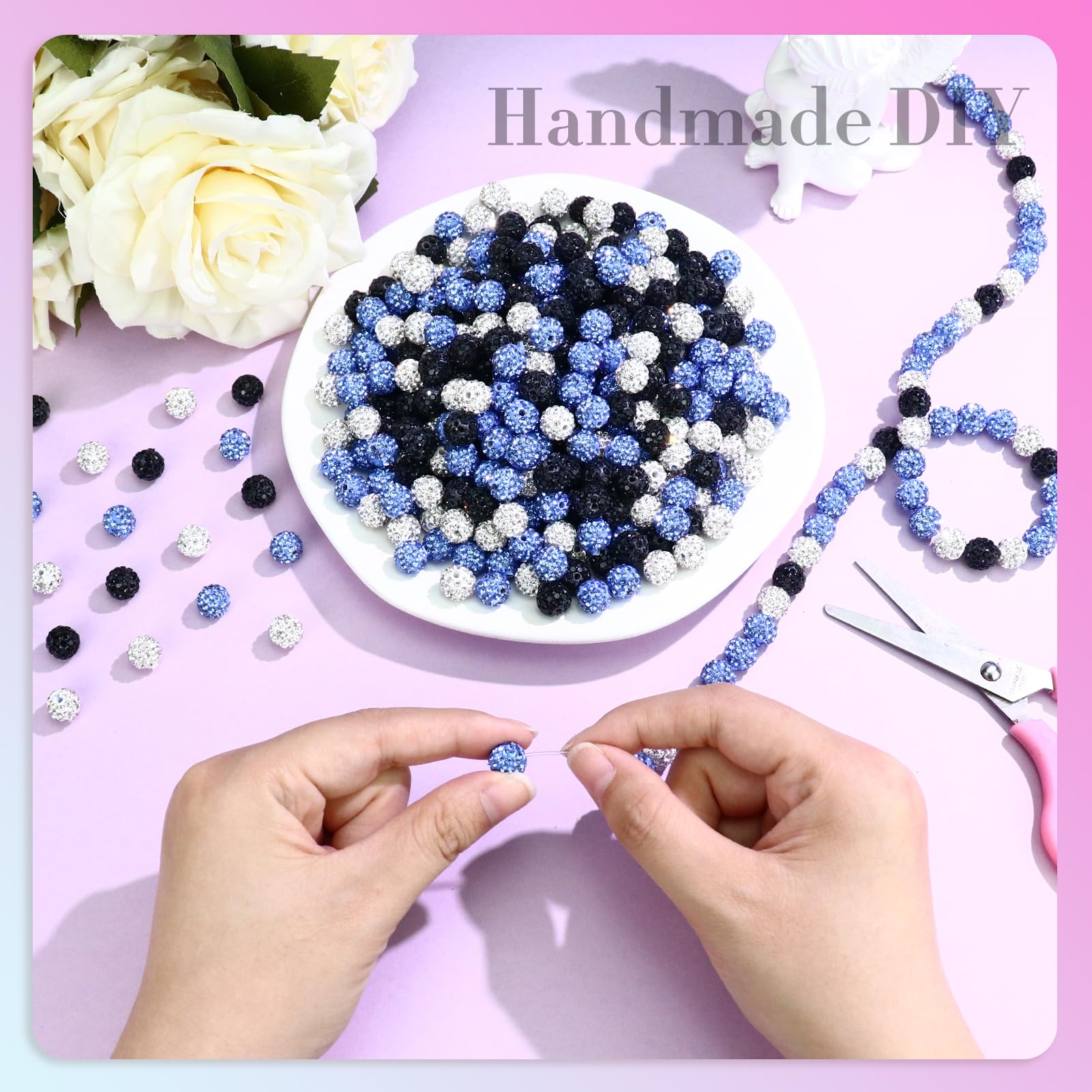 RUBYCA Lot De 100 Perles Disco En Cristal Tchèque Pour Bijoux Shamballa (12 Mm, 30 Couleurs Mélangées