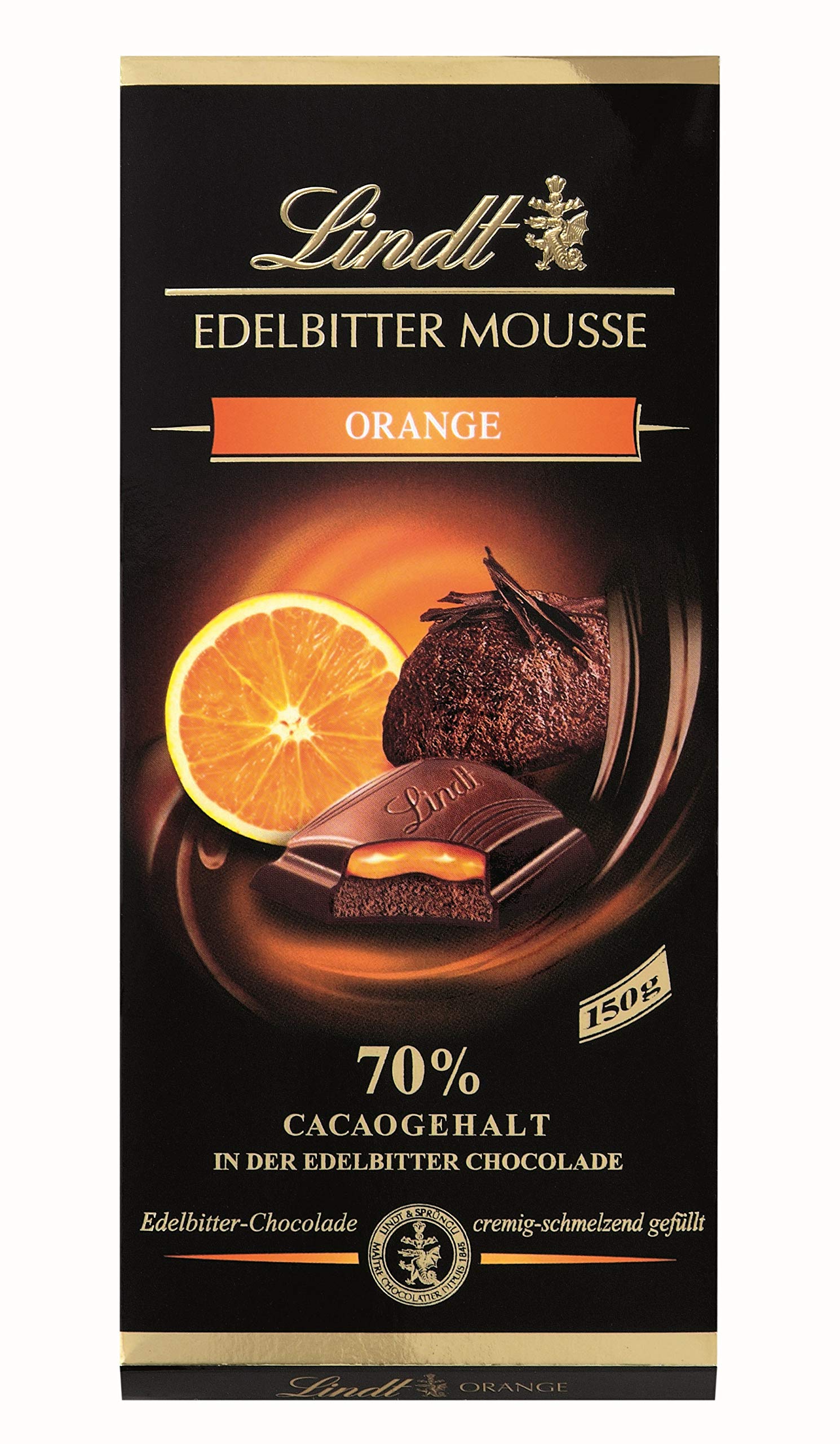 Lindt Mousse Orange, Edelbitter-Chocolade mit Orangen Füllung, 13er Pack (13 x 150 g)