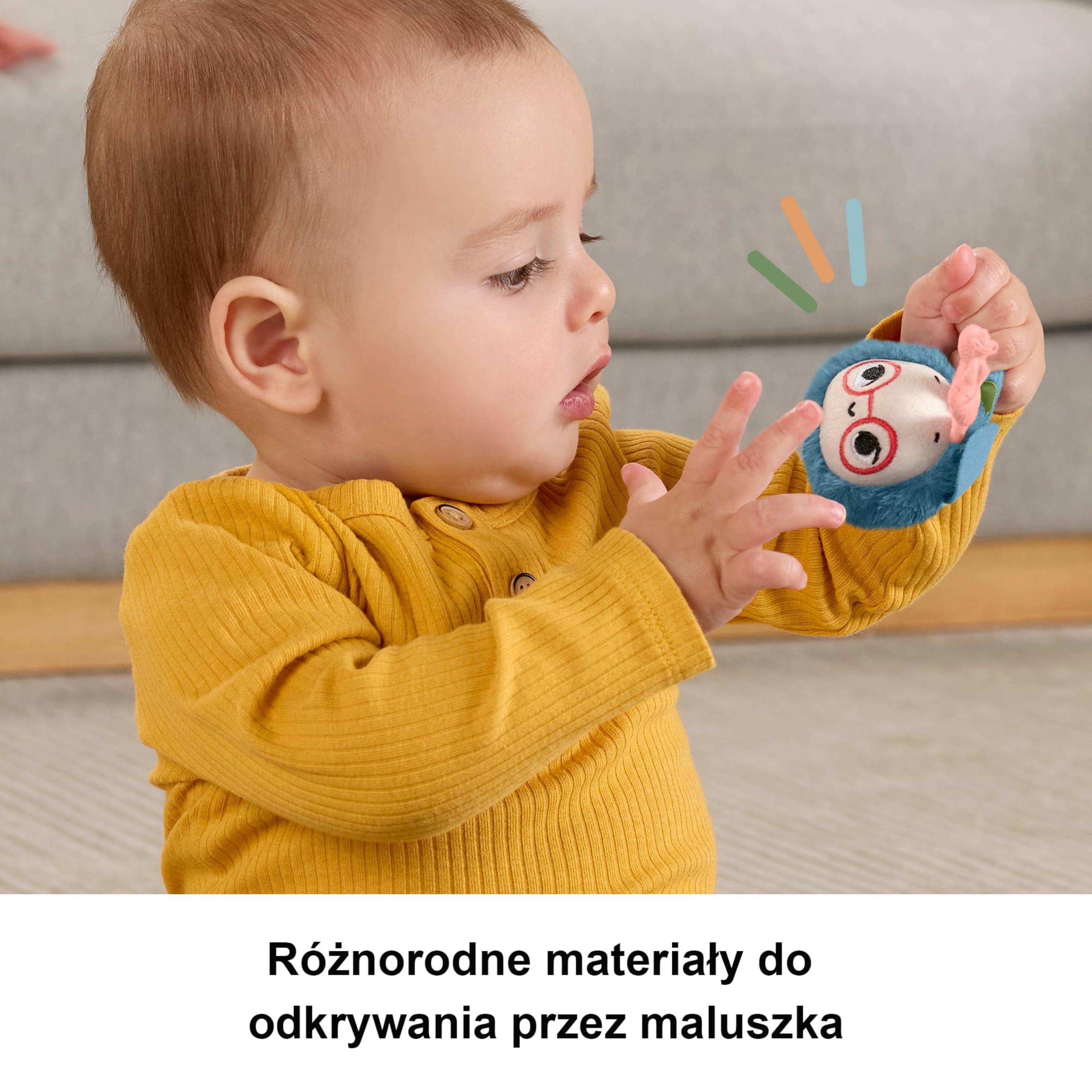 Fisher-Price Planet Friends Pracowita pszczółka i kwiatek grzechotka 2 miękkie zabawki sensoryczne dla niemowląt od 3 miesiąca życia, HYR56