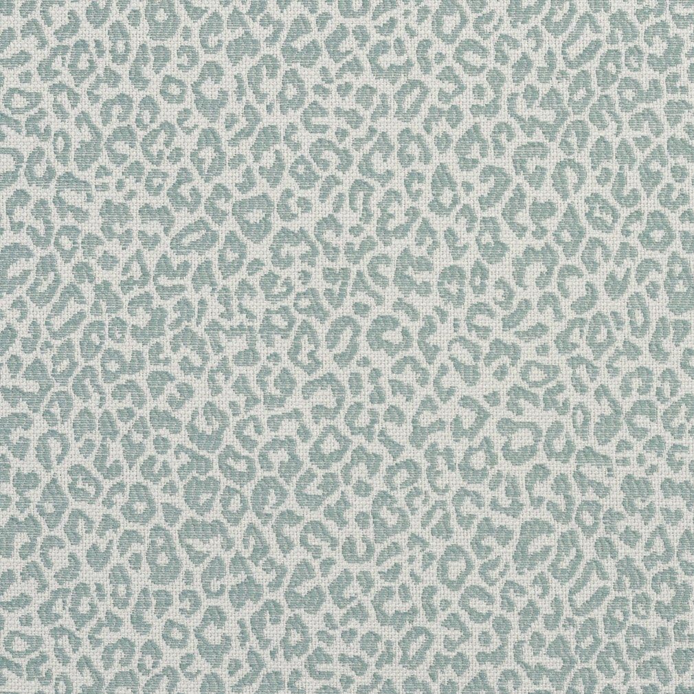 Turquoise Leopard Woven Textured Upholstery Fabric by The Yard - SKU: Fulton Mist