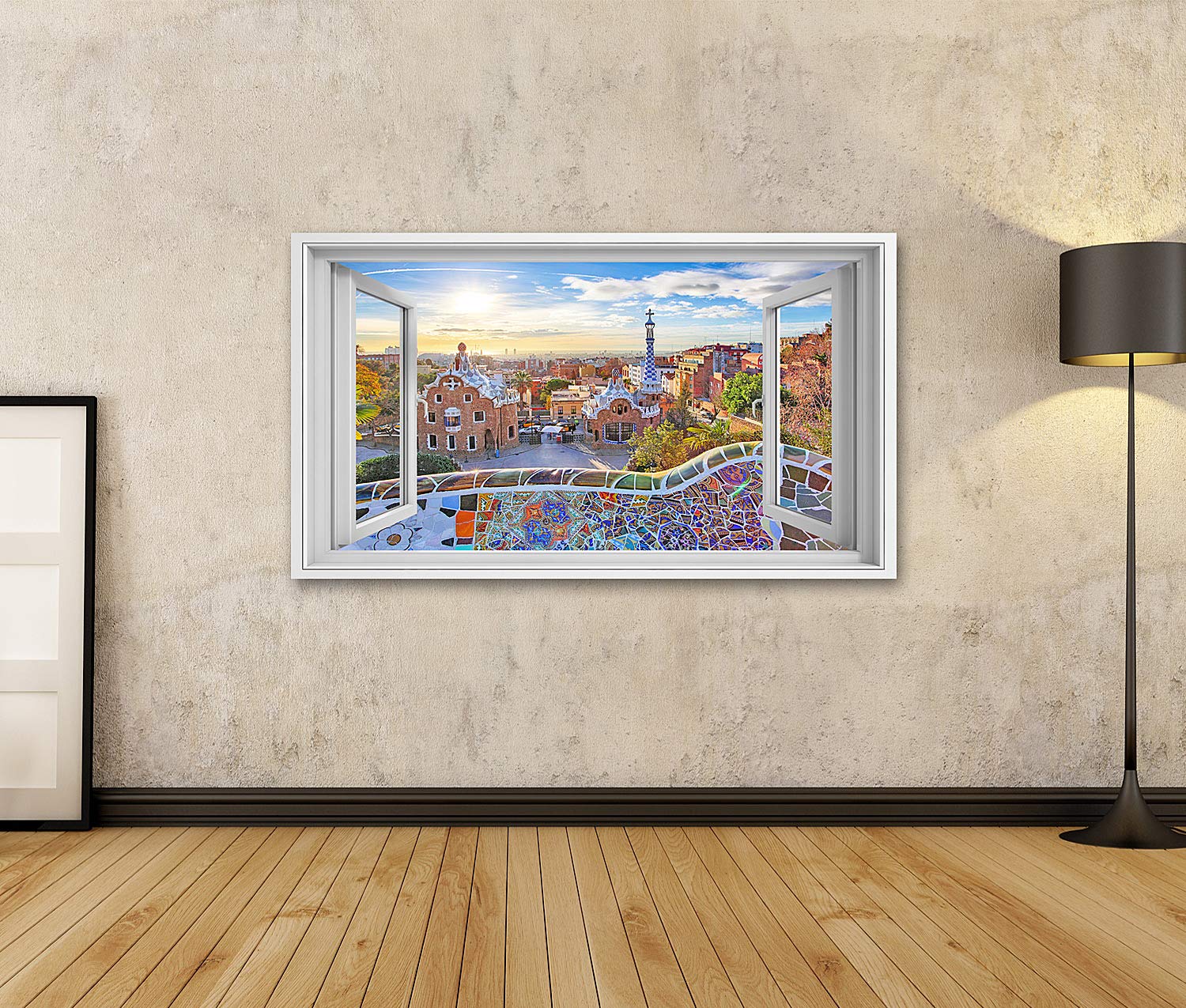 islandburner Prime Cuadro sobre Lienzo Vista Ventana Barcelona Park Guell España Cuadros Magníficos Murales Póster