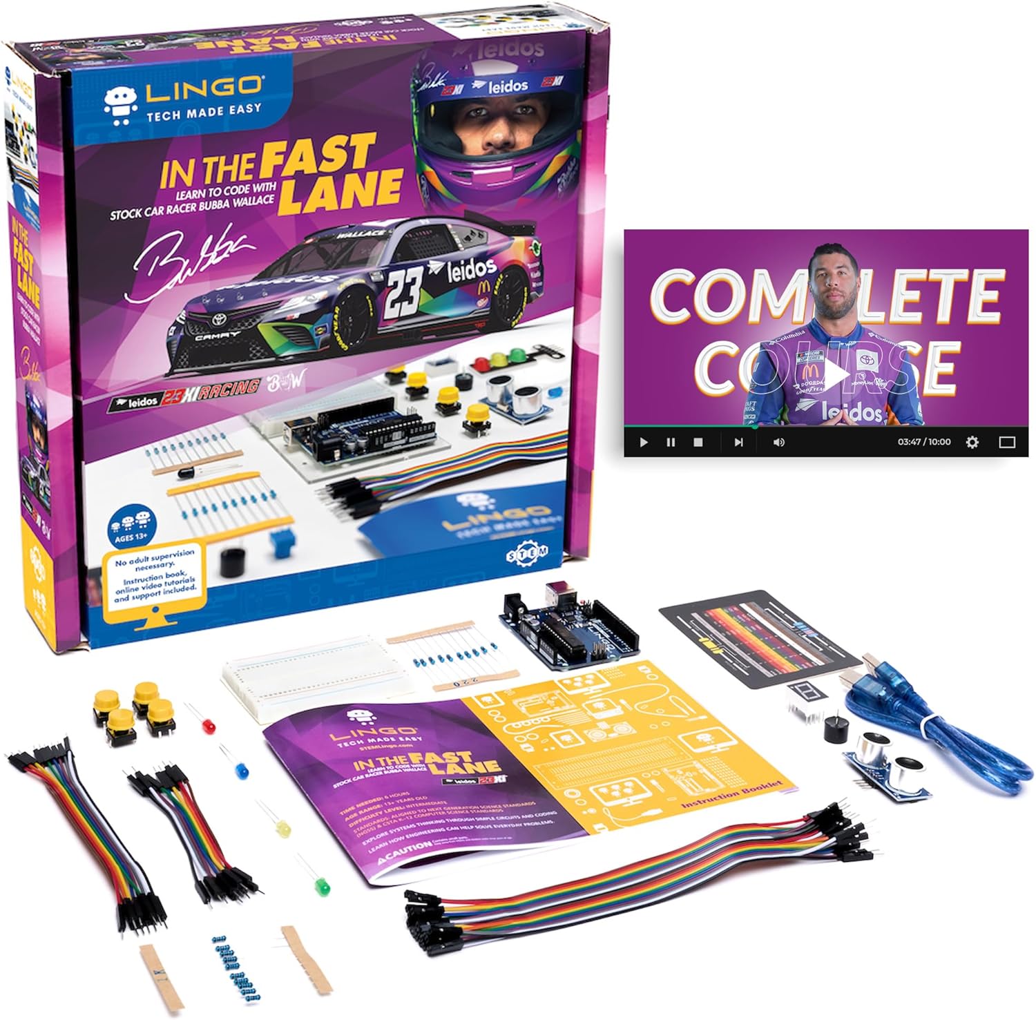 LINGO STEM Coding Kit - Build & Program Your Own Race Car Technology - Learn Coding Step By Step For Ages 15+