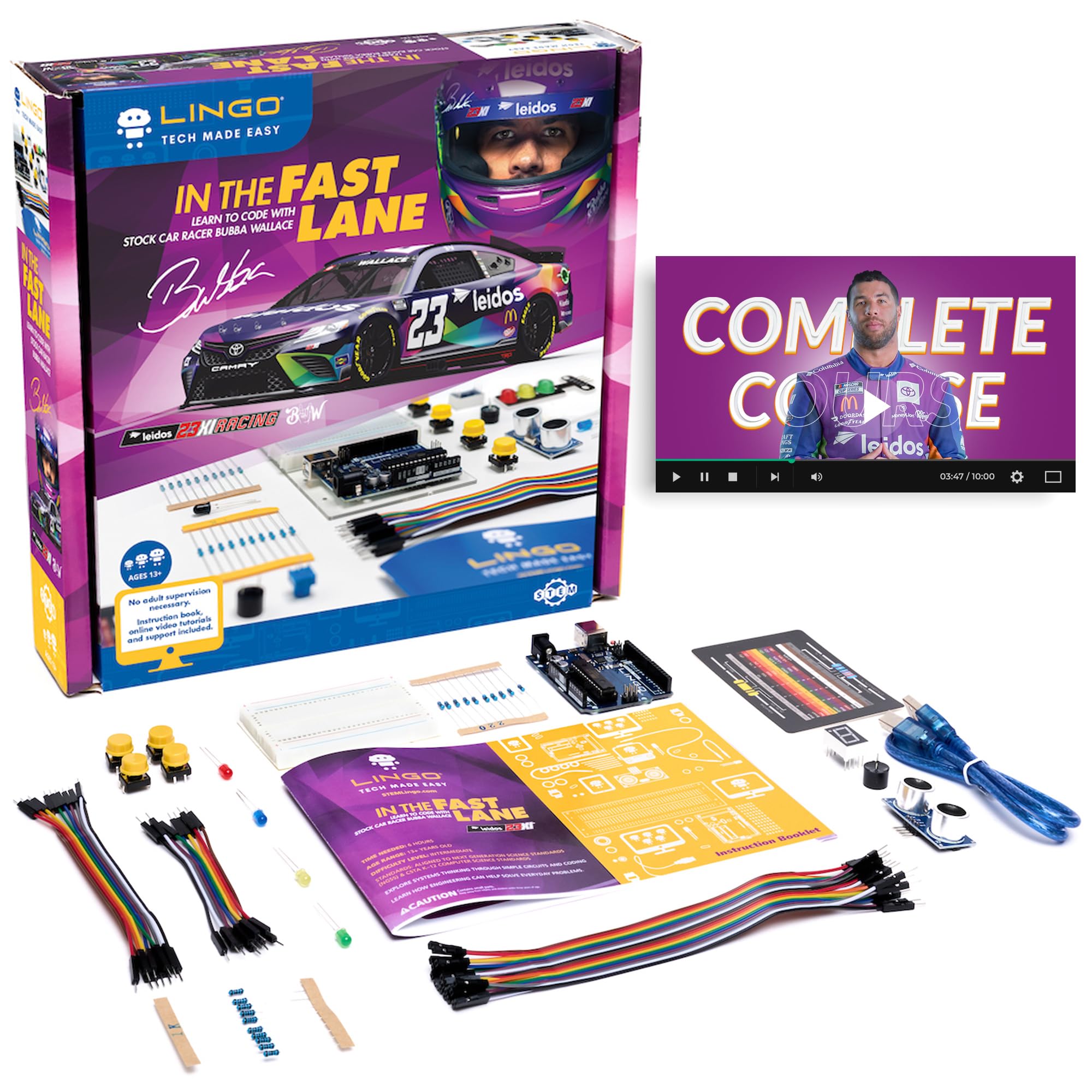 LINGO STEM Coding Kit - Build & Program Your Own Race Car Technology - Learn Coding Step By Step For Ages 15+