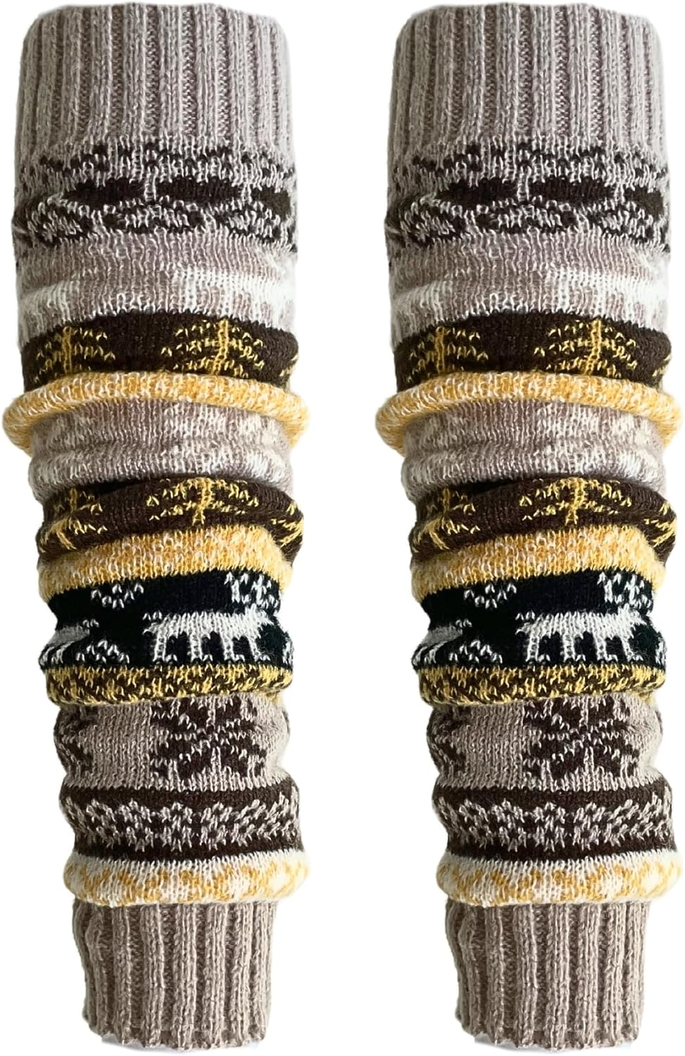 Wool Blended Leg Warmers for Women Winter, Festivel Look Knee High Socks Bohemian Thick Socks by Daisy&Dino