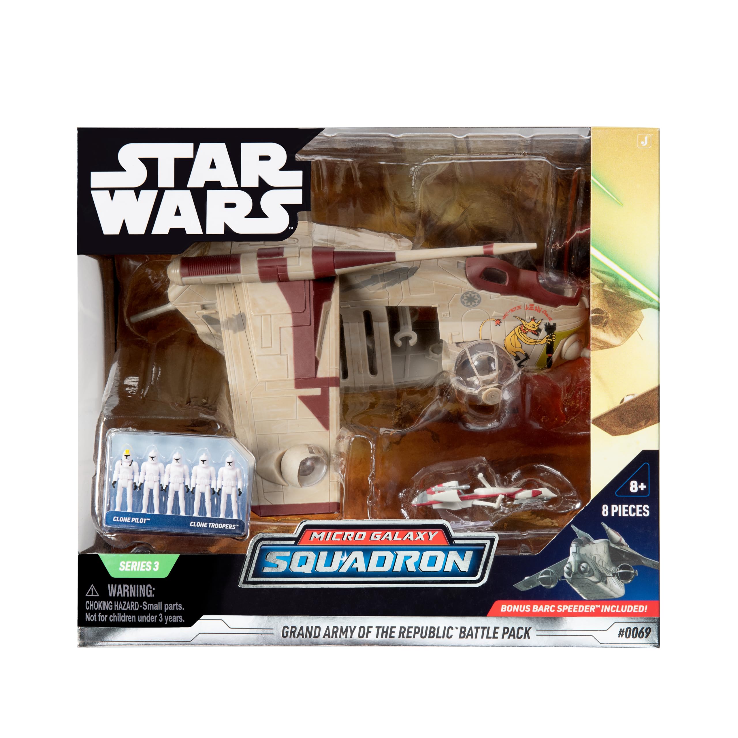 Star Wars Micro Galaxy Squadron - SWJ0100 - Grand Army of the Republic Battle Pack – 20cm großes Fahrzeug mit BARC Speeder und 5 Micro-Figuren als Zubehör