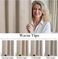 Vista 5 de H.VERSAILTEX 100% Blackout Curtains for Bedroom Thermal Insulated Linen Textured Curtains Heat and Full Light Blocking Drapes Living Room Curtains 2