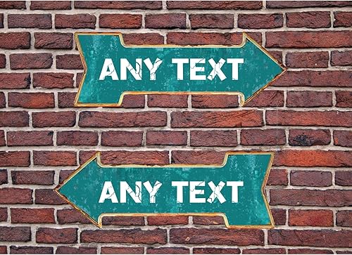 Miniatura 8 de Letreros de metal personalizados con flechas con texto y cualquier nombre, flecha, hombre, cueva, calle, bar, cafetería, garaje, decoración de