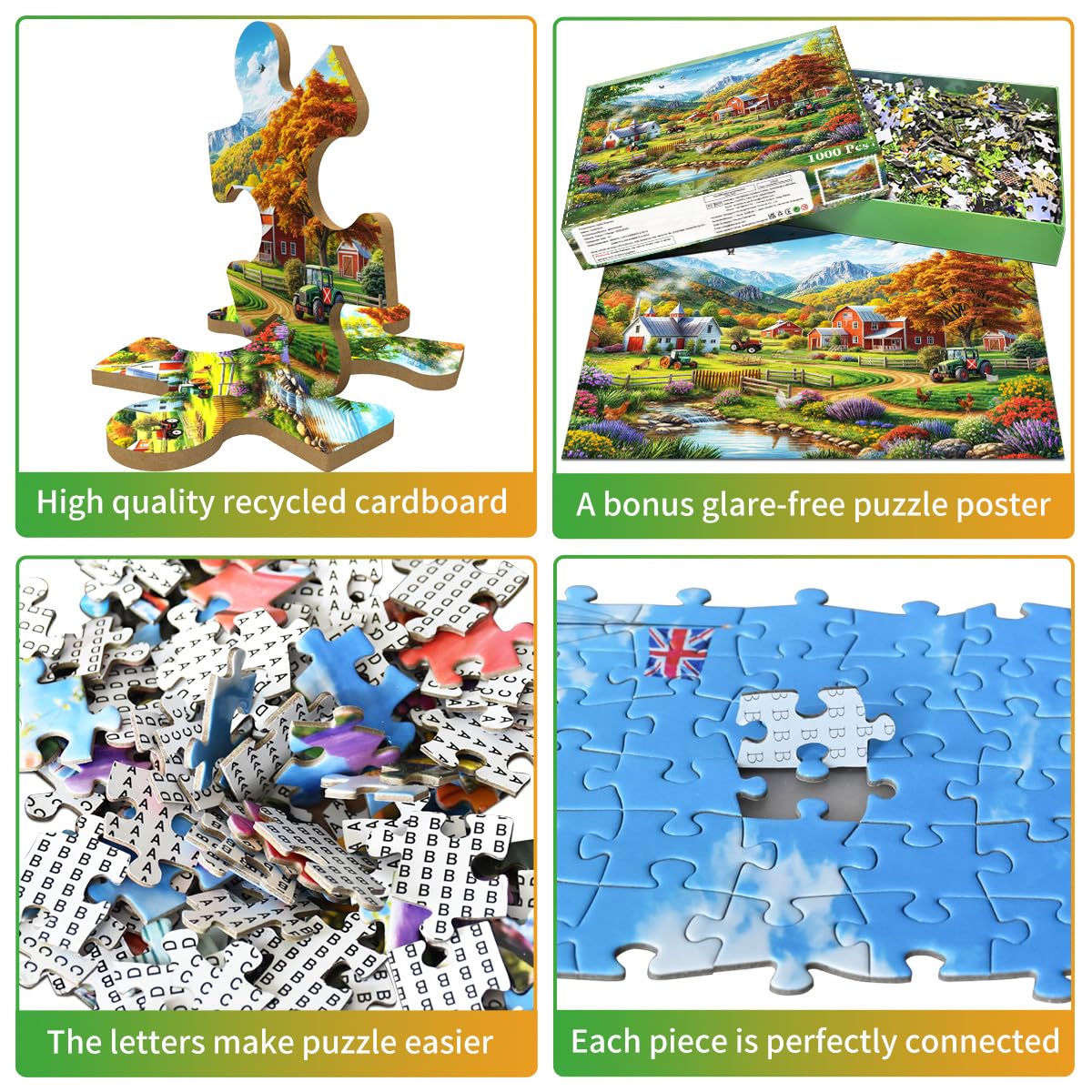 Puzzles 1000 Pieces for Adults jigsaw puzzles for adults 1000 Piece Puzzle Educational Games -Beautiful Village Scenery-Decoration Puzzle - Image 3