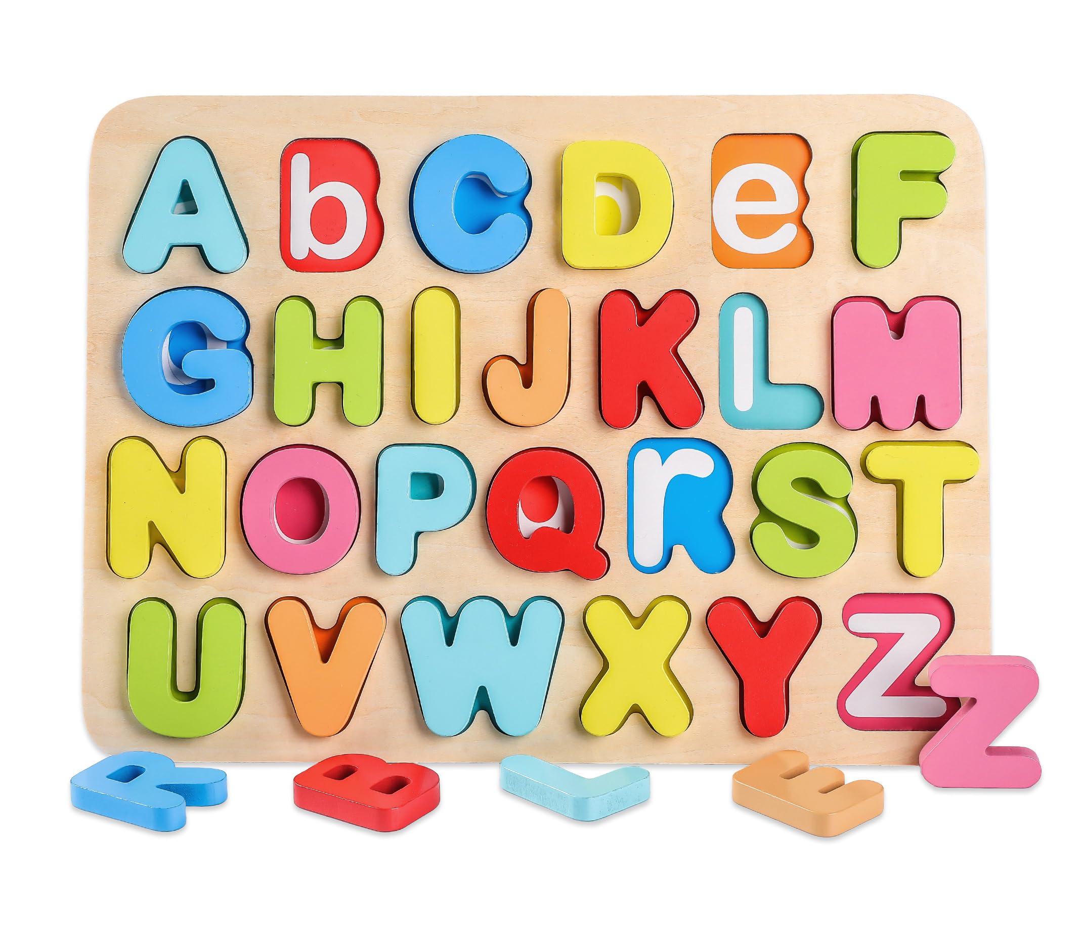 You&Xi Toddler Puzzles for Kids Age 3-4 Years Old-Wooden Learning Alphabet Preschool Puzzles…