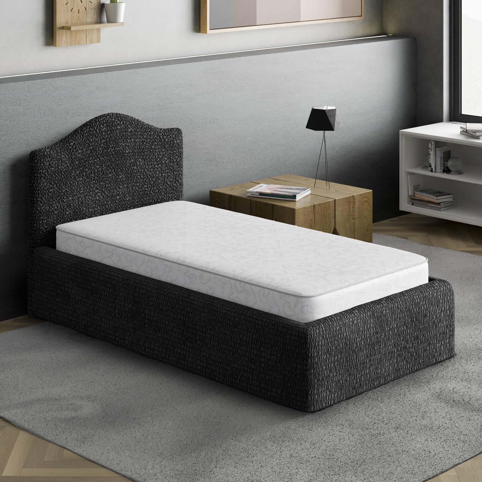 PAULATO Husse für Einzelbett über das Kopfteil und Grundgestell rüberziehen, Husse für Boxspringbetten 80-130cm Mikrofaser, bi-elastisches, kratzfestes und maschinenwaschbares Gewebe Made in Italy