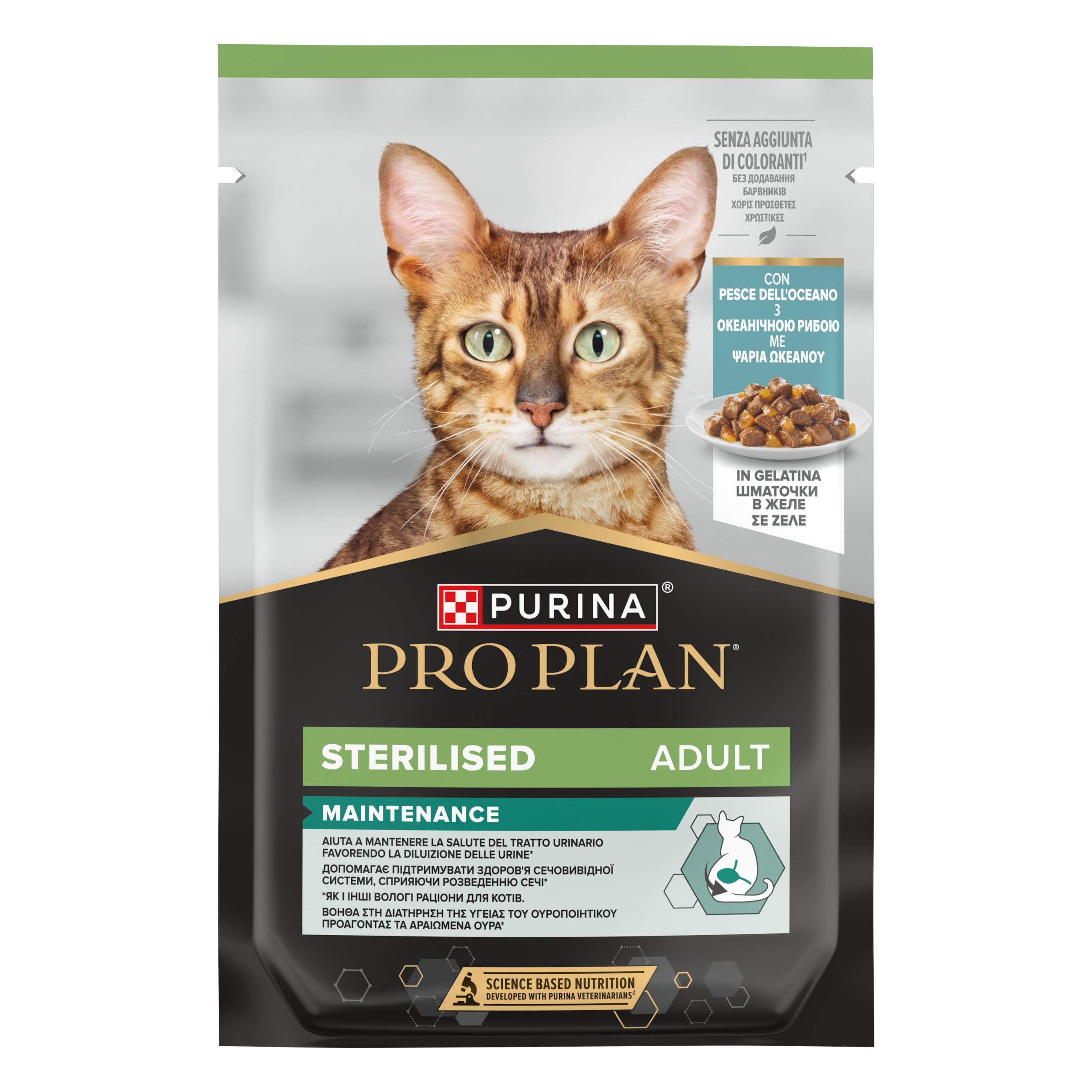 Purina Pro Plan Sterilised Nassfutter für Erwachsene Katzen, sterilisiert, in Gelee, Meeresfisch, 26 Beutel à 85 g