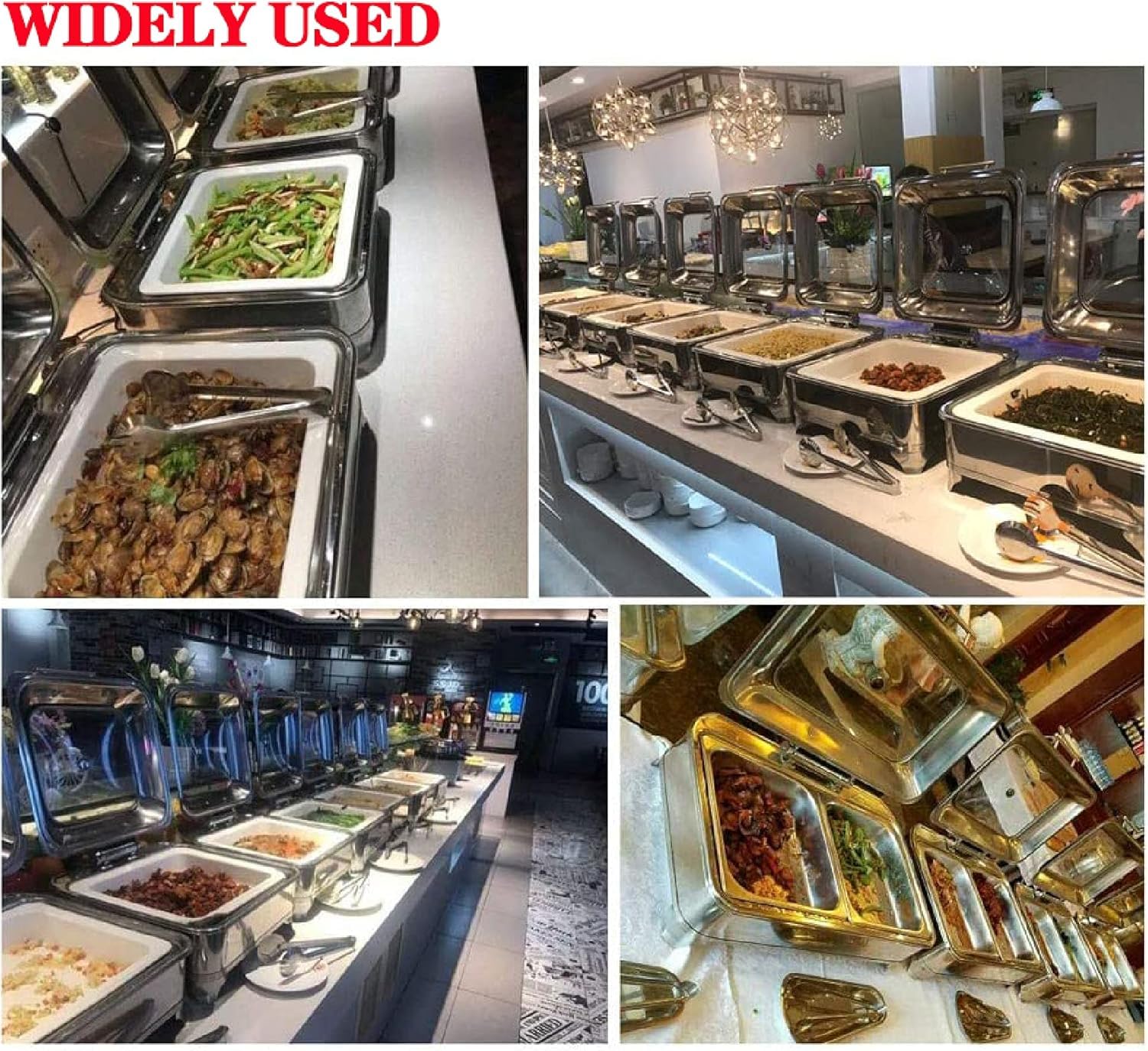 Calentador de alimentos eléctrico con 3 bandejas de calentamiento para catering y eventos, tamaño GN1/2, ideal para bufés y servir fiestas