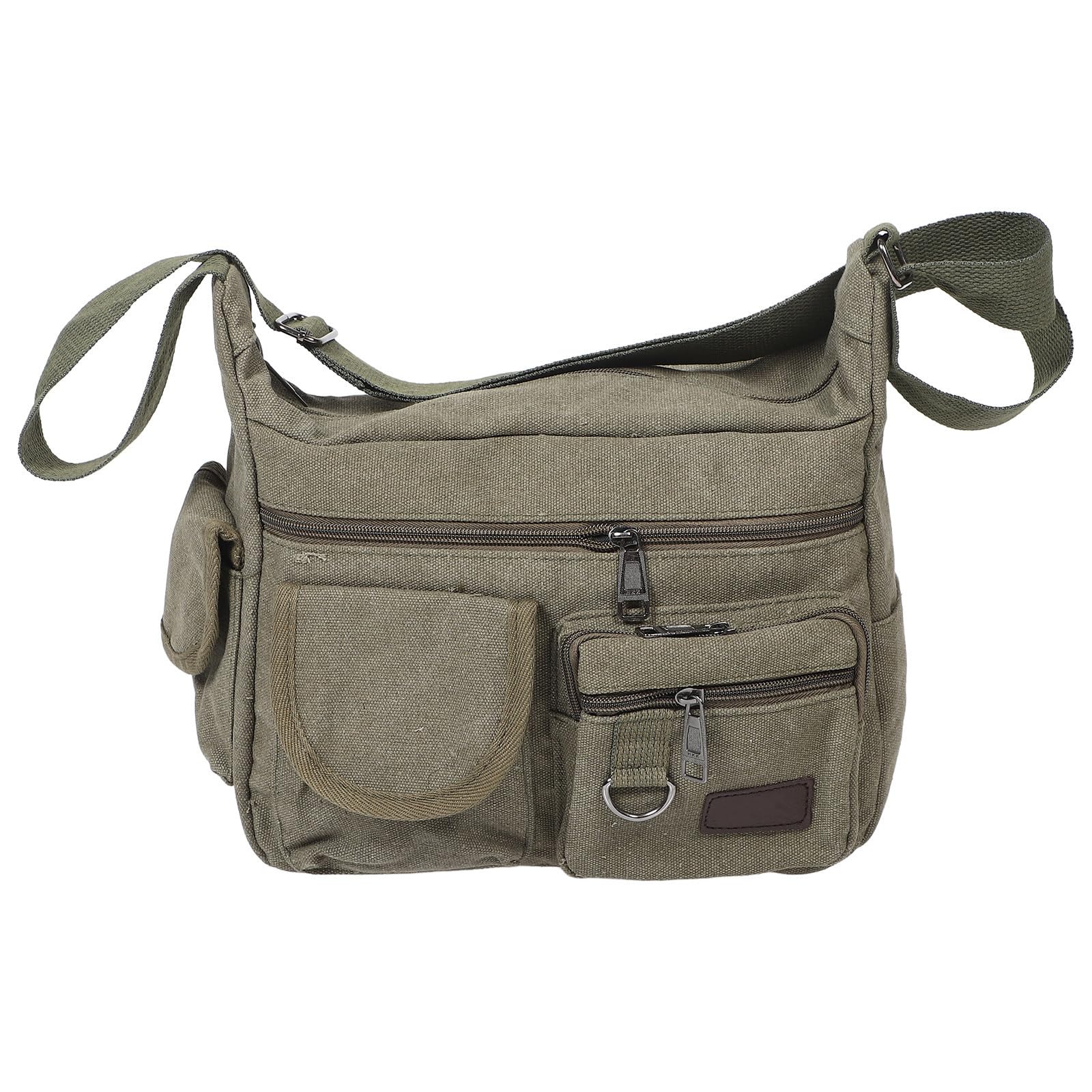 Bolso bandolera grande para viajes y uso casual con amplio espacio en lona de hombre 8