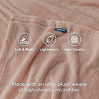 Vista 67 de Bedsure - Manta de vellón, tamaño queen, suave, ligera, afelpada, mullida, acogedora, de microfibra de lujo, color rosa, 90 x 90 pulgadas