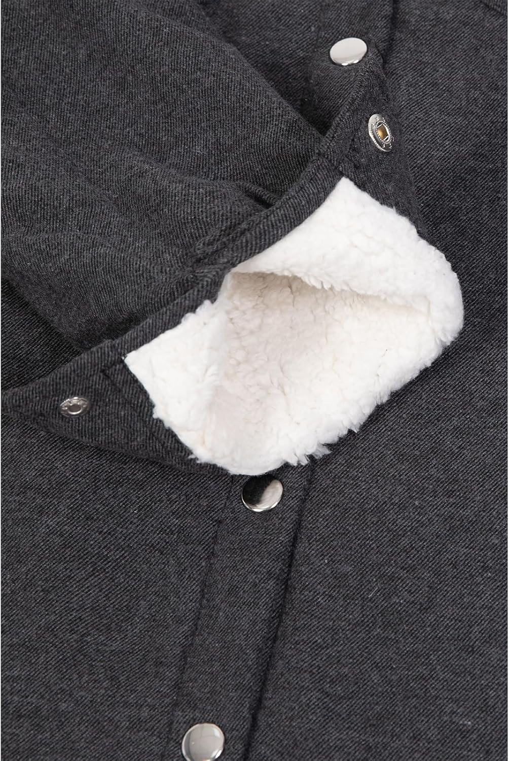 ZENTHACE Women's Flannel Shirt Jacket, Sherpa-Lined Plaid Shacket Jackets, Snap Button Down Outdoor Shirt - Image 4