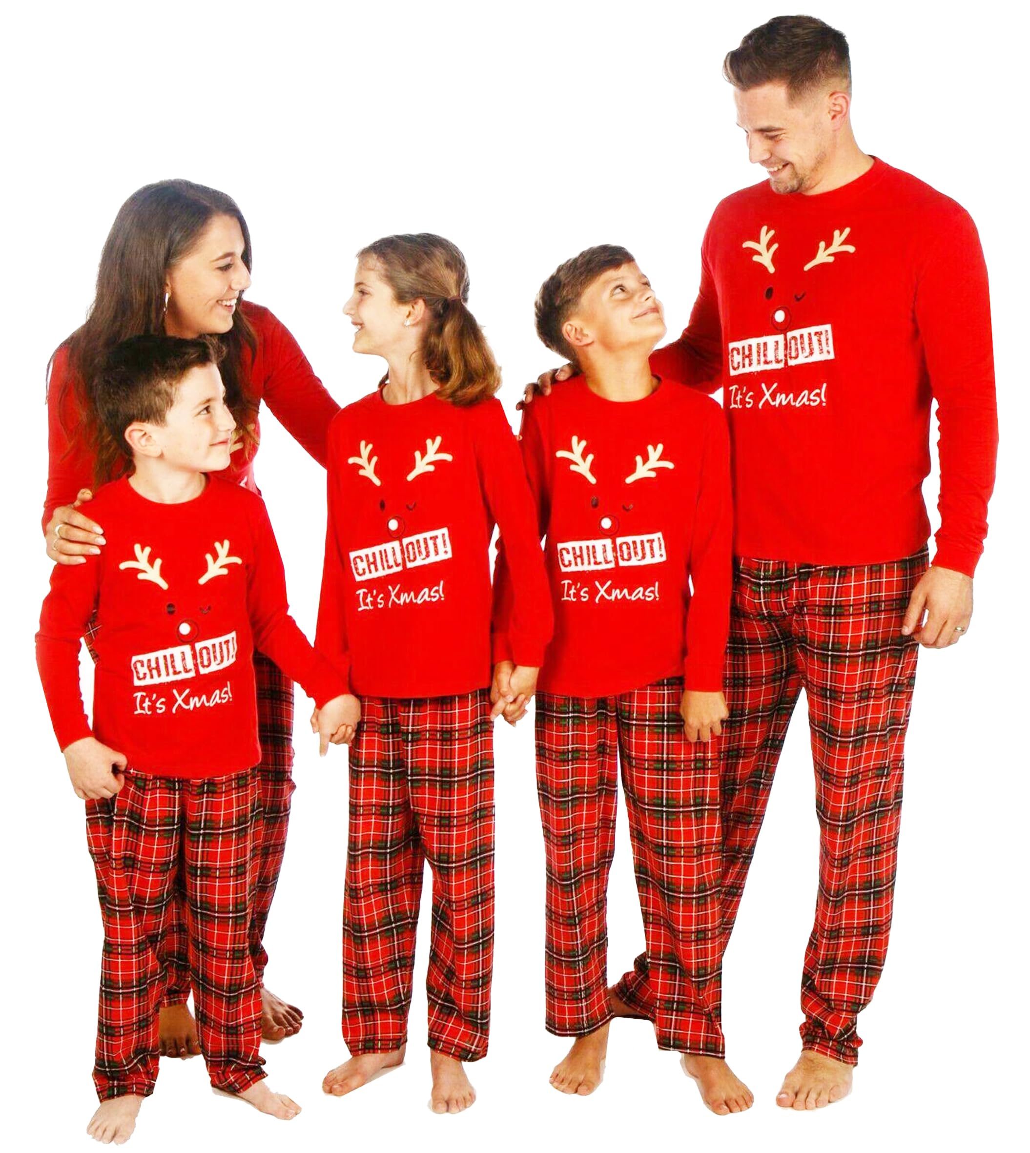 JJLC Christmas Family Matching Pyjamas Mens Ladies Boys Girls Baby Childrens Chill Out