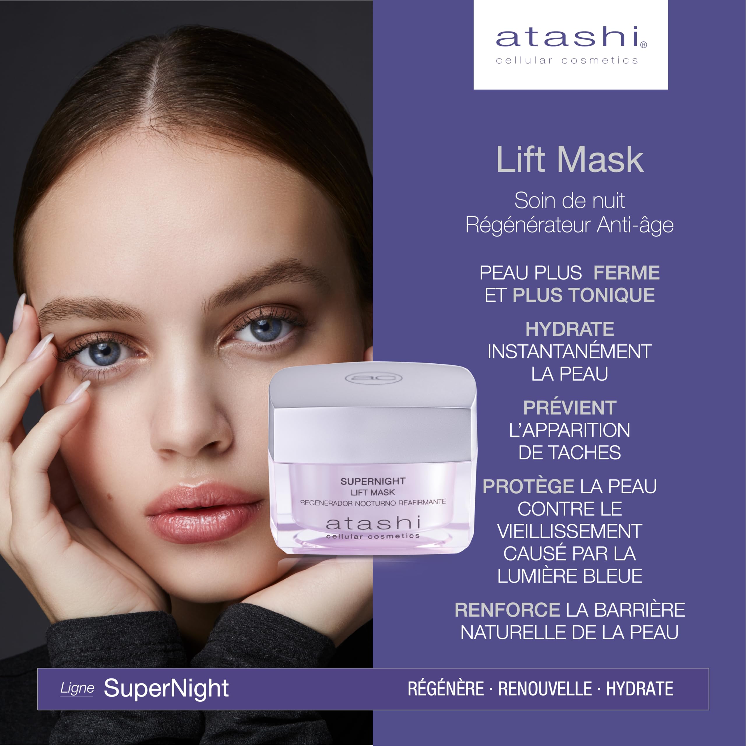 Image secondaire de Atashi Supernight - Masque Lift | Restaure la Fermeté du Visage | Rajeunir le look | Hydrate, Revitalise et Tonifie la Peau | Ré