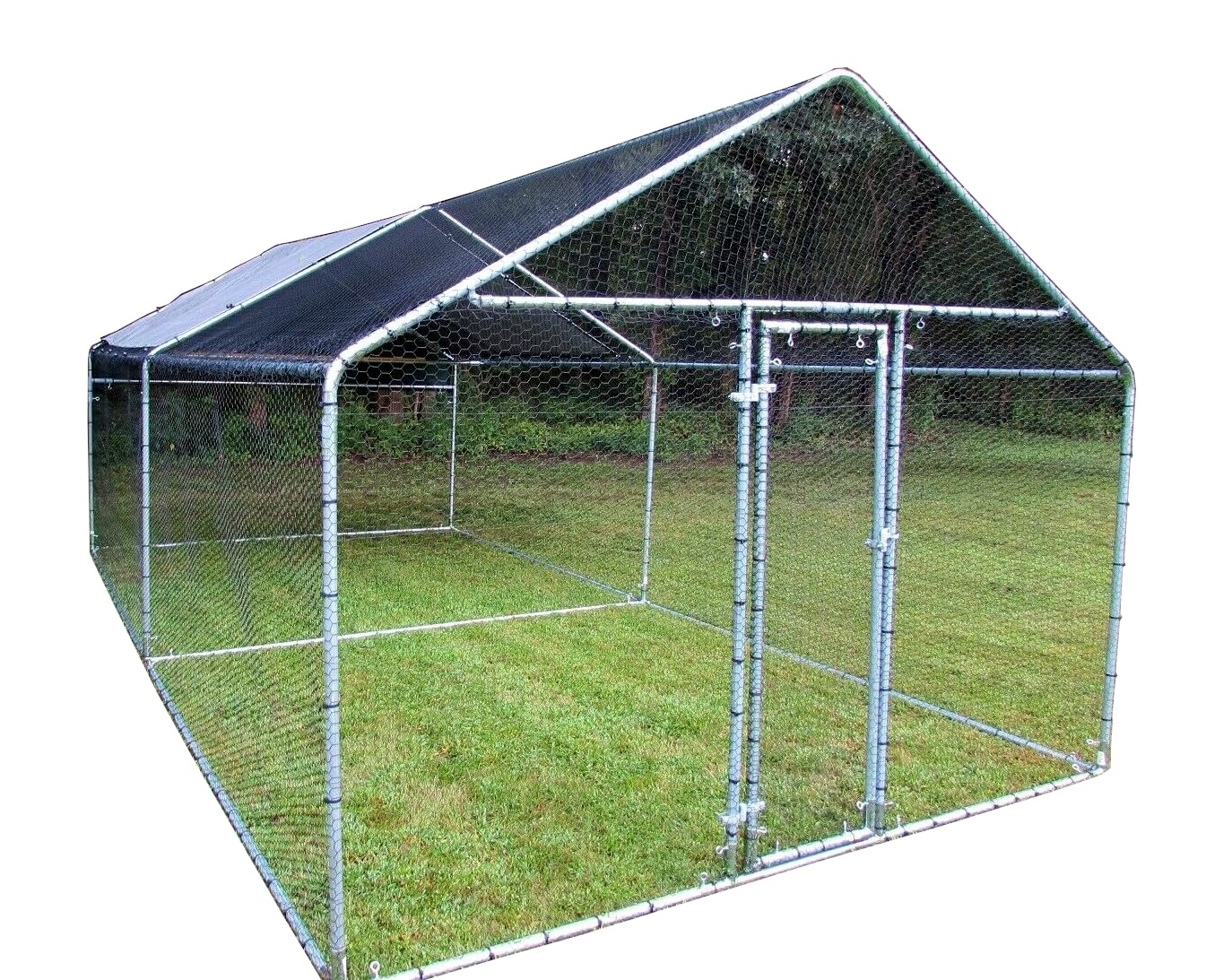 Chicken Run 10x10/20/30 ft. Movable Coop Poultry Dog Rabbit Hen Cage Pen Metal (10'x30') Does not Include Long Pipe!!!