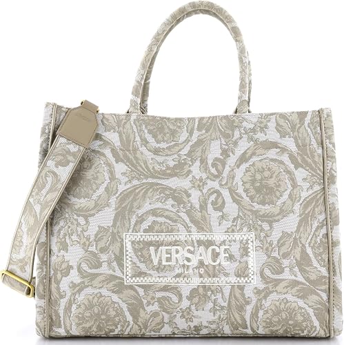 Pre-Loved Athena Convertible Tote Barocco Jacquard Medium, Neutral