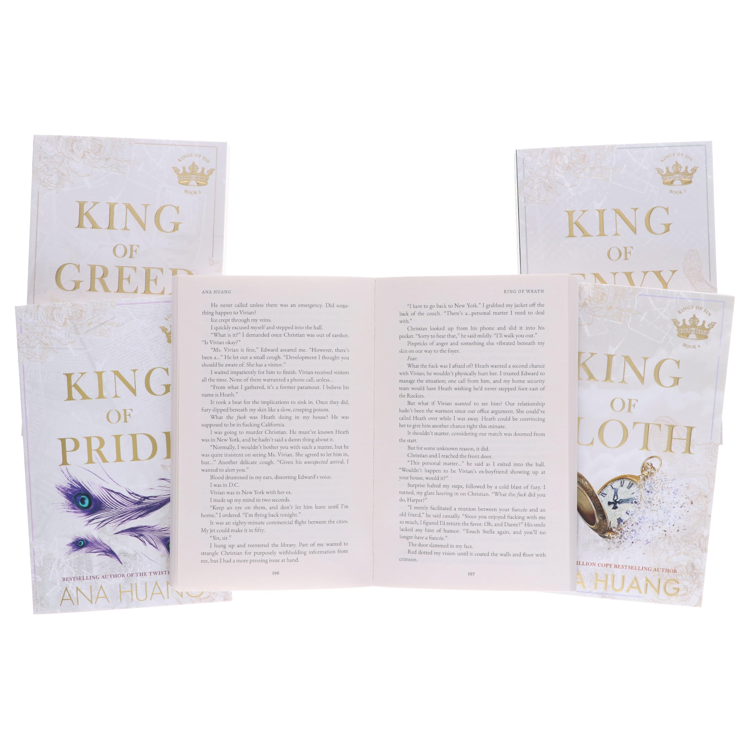 Kings of Sin Series by Ana Huang 5 Books Collection Set (King of Wrath, King of Pride, King of Greed, King of Sloth & King of Envy)