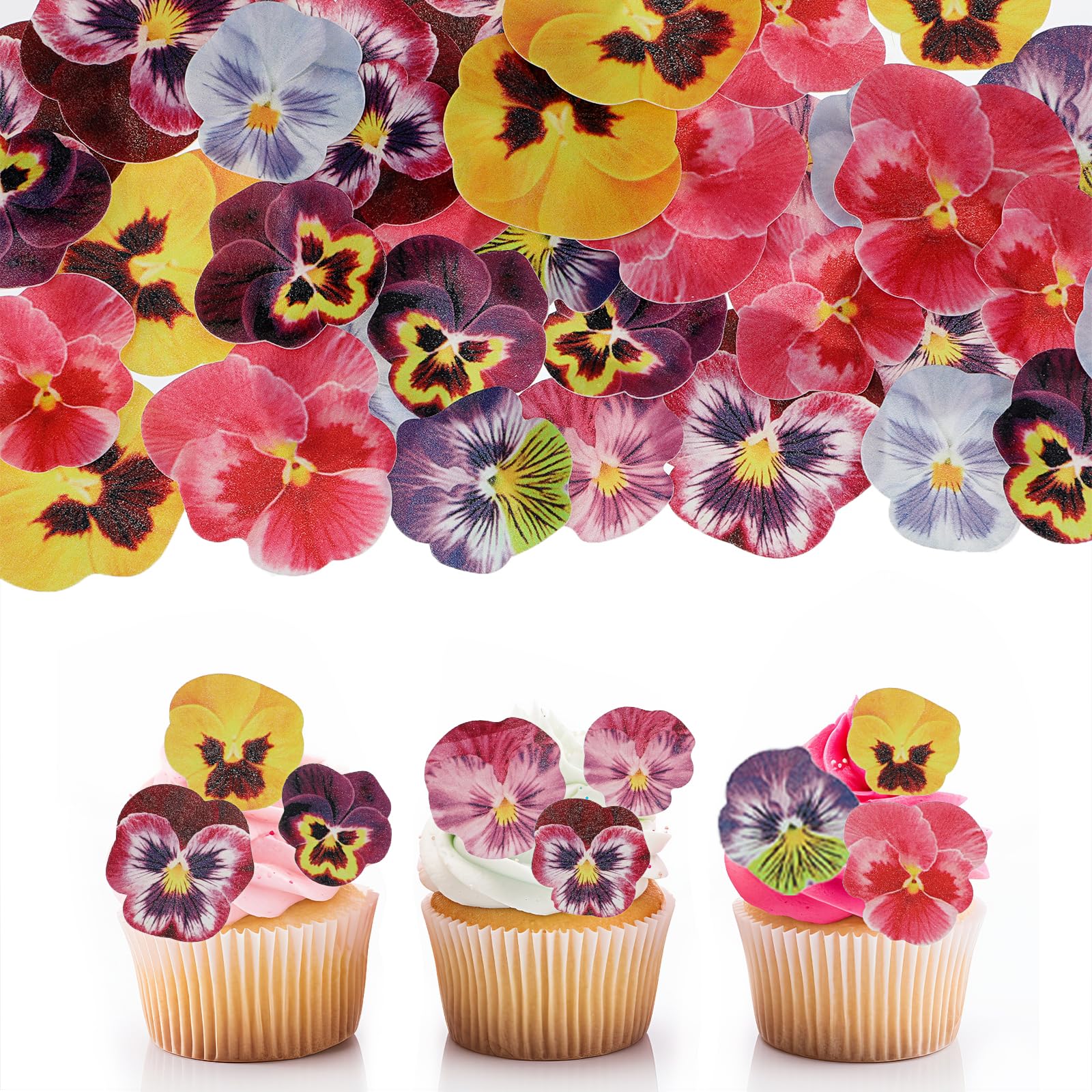 50 Décorations Gâteau Fleurs De Cerisier Comestibles - Toppers En Papier De Riz Pour Cupcakes, Gâteaux