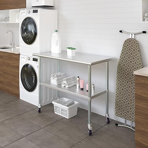 Miniatura 135 de AmGood Mesa de trabajo de acero inoxidable con ruedas Estación de trabajo