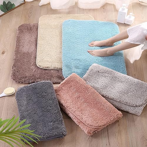 Miniatura 7 de HUHJYUGE Alfombra de baño antideslizante lavable de 24 x 43 pulgadas, alfombra de baño súper absorbente, lavable a máquina, larga, ultra suave,