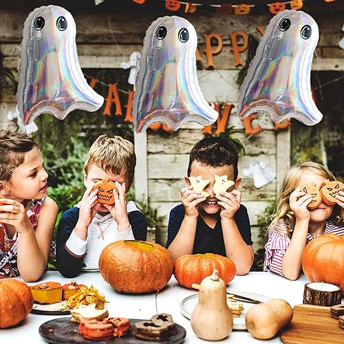 Miniatura 6 de Globos de fiesta de Halloween, 4 globos de aluminio de fantasma de Halloween para niños, accesorios de Halloween, suministros de decoración de