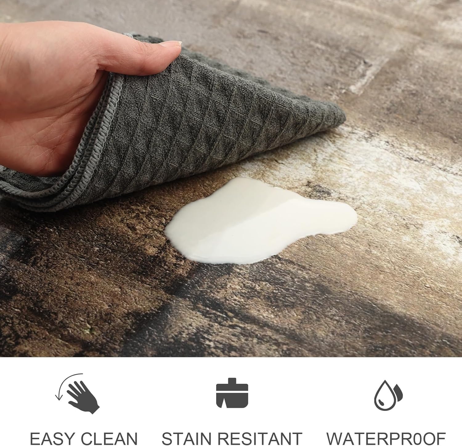 MAYHMYO Anti Fatigue Kitchen Mat - Set of 2 - Taupe Abstract Art Comfort Mats - Cushioned, Non Slip Floor Mat,17.3 x 29 x 0.4 inch + 17.3 x 47 x 0.4 inch - Image 4