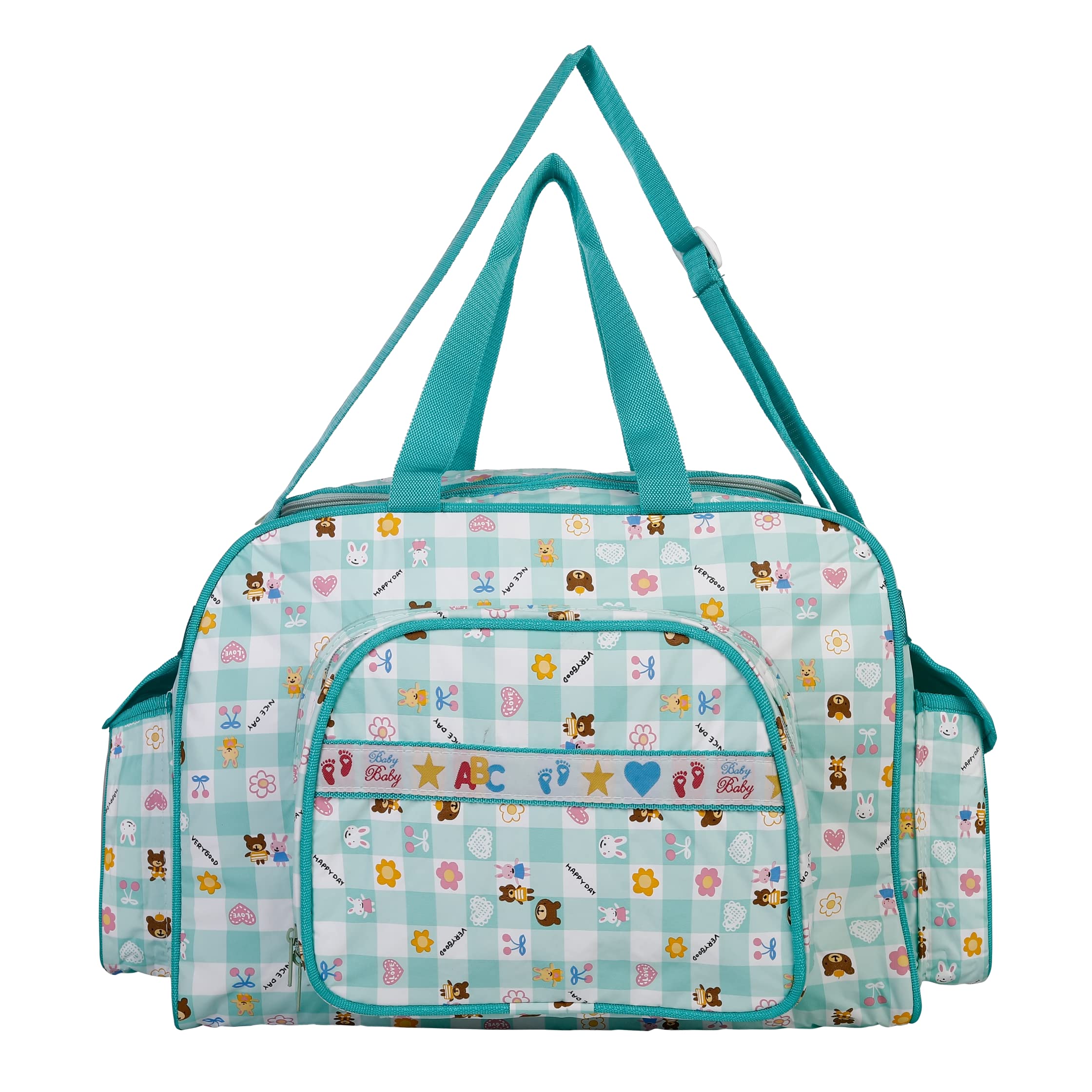 Trendy Dukaan Multipurpose and Multi Compartment PVC Mother Bag with Holder (Prints May Vary).-picture-24