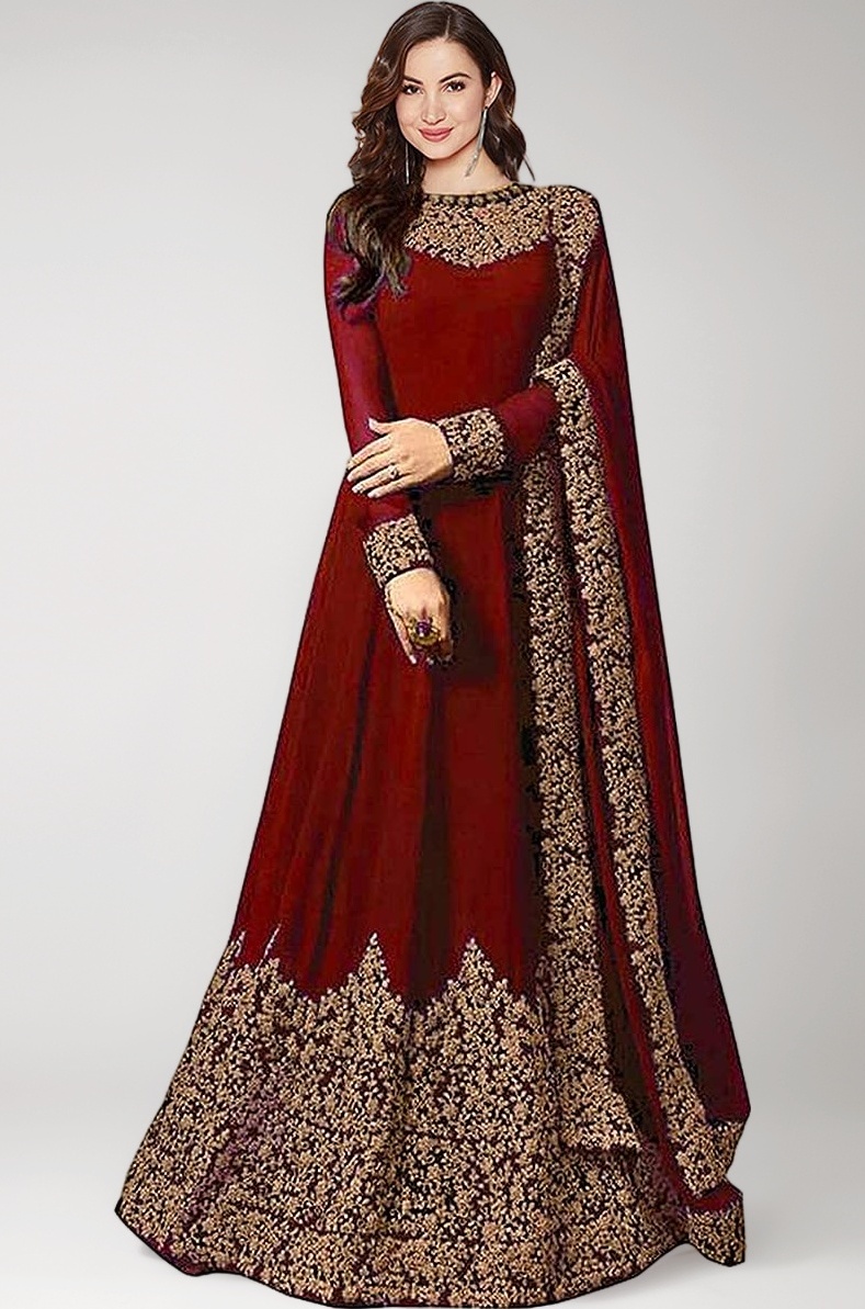 PristiveFashionHub Women's Codding Long Anarkali Dress Material Gown With Duppta(Free Size)