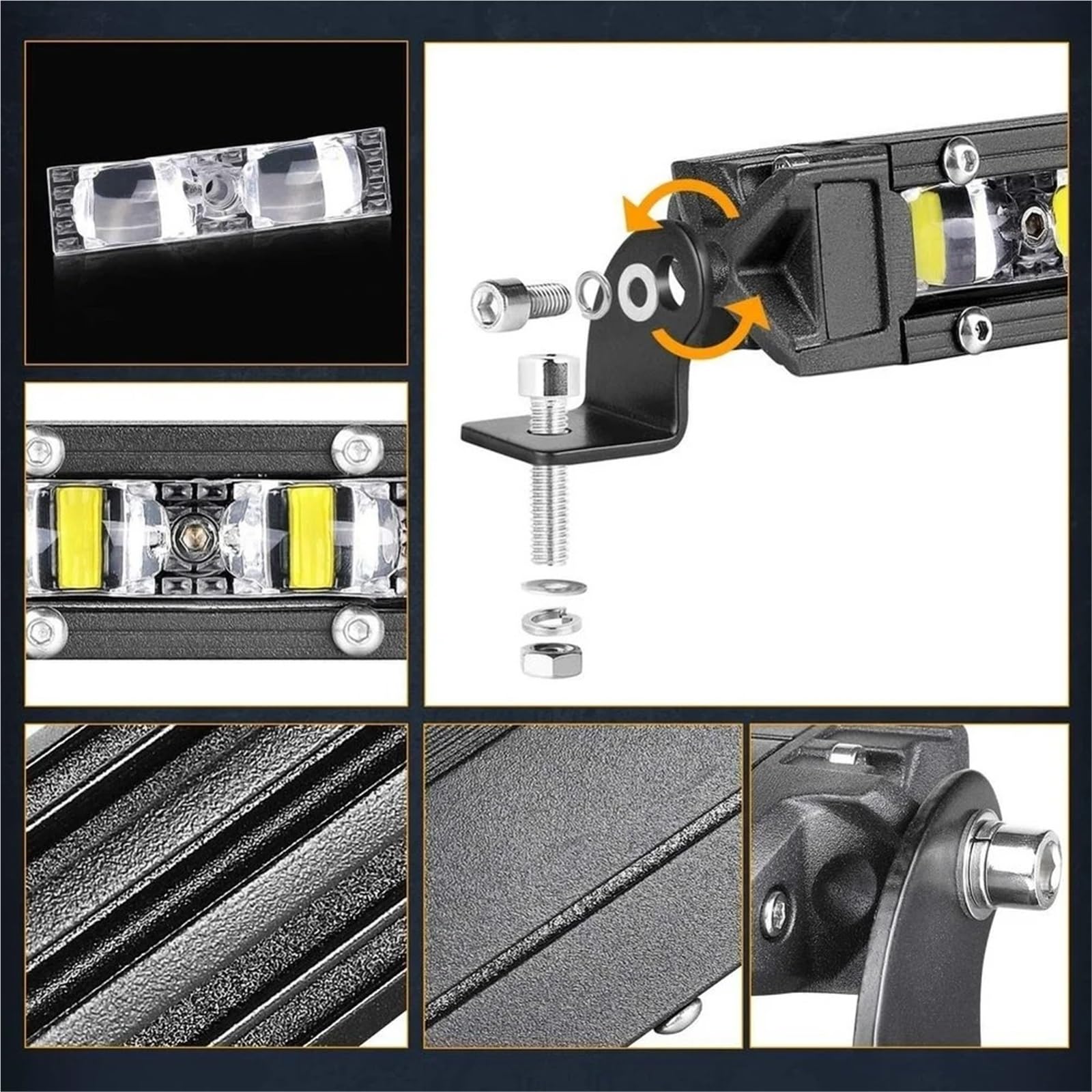 Faro antiniebla LED 8D 8 "12V 24V Foco Barra De Luz LED Offroad Delgada Obra Para Camión Atv Coche Conducción Accesorios Antiniebla 4x4