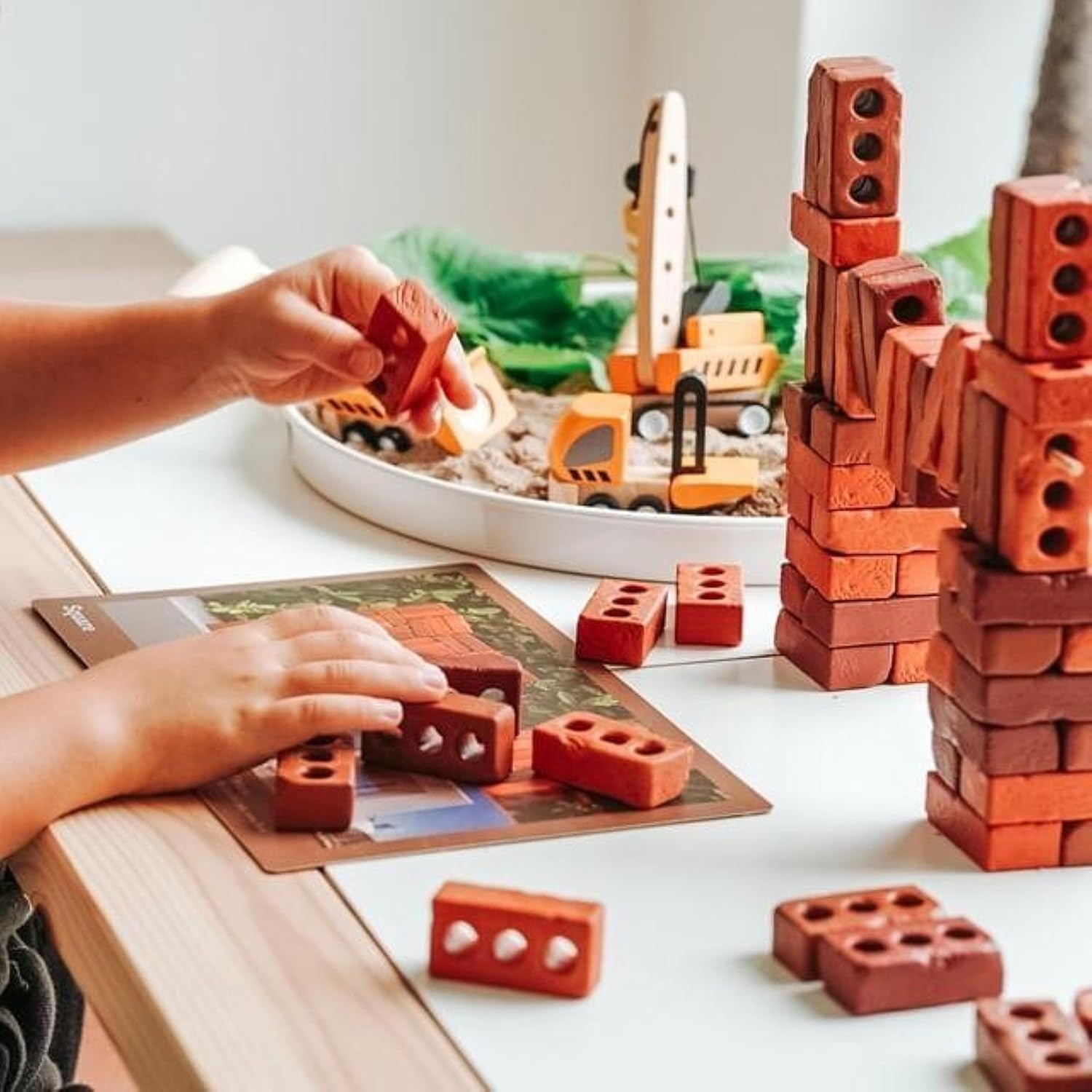 Guidecraft Little Bricks - 60 pc. Set: Builders Set for Construction and Stacking, Kids Educational Learning Toy