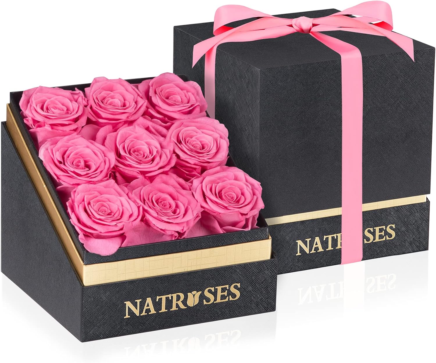 NATROSES Forever Preserved Roses in a Box, 100 Real Roses