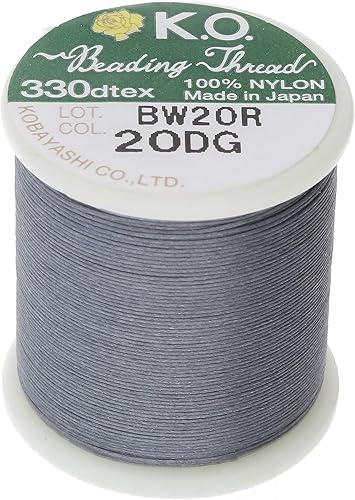 Miniatura 1 de KO Hilo de cuentas de nailon, color gris oscuro, preencerado japonés 100% nailon, 330TEX, cables anudados resistentes a enredos, carrete de 164.0