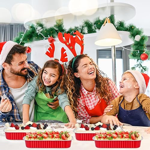 Miniatura 6 de LNYZQUS Mini moldes para hornear con tapas, paquete de 50 moldes de aluminio de 6.8 onzas, moldes pequeños para pan, moldes rectangulares para