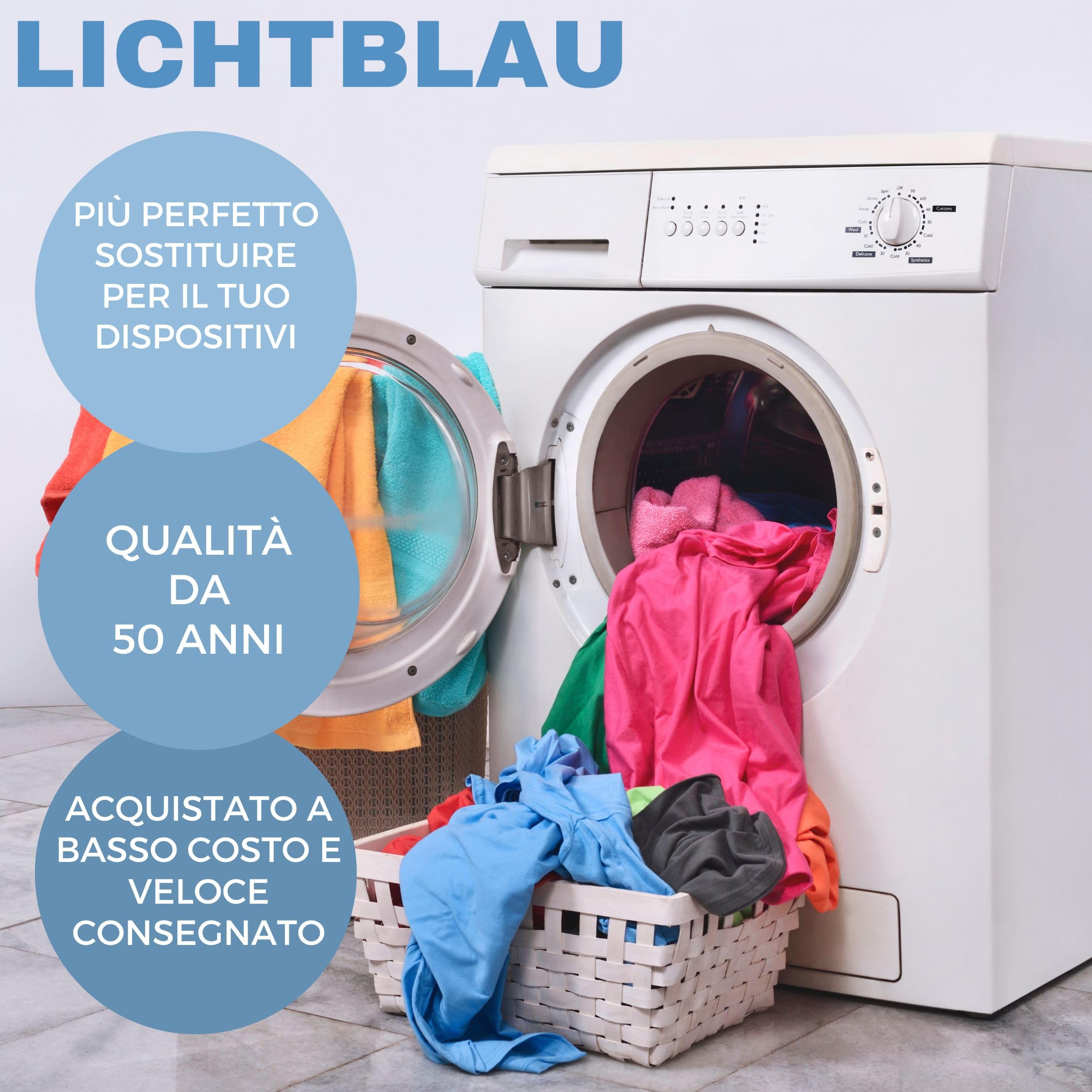 LICHTBLAU Estensione Aquastop in acciaio inox antipiega, 1,5m, attacco 3/4", per lavatrice e lavastoviglie, tubo corazzato dritto/dritto, con guarnizione, universale utilizzabile