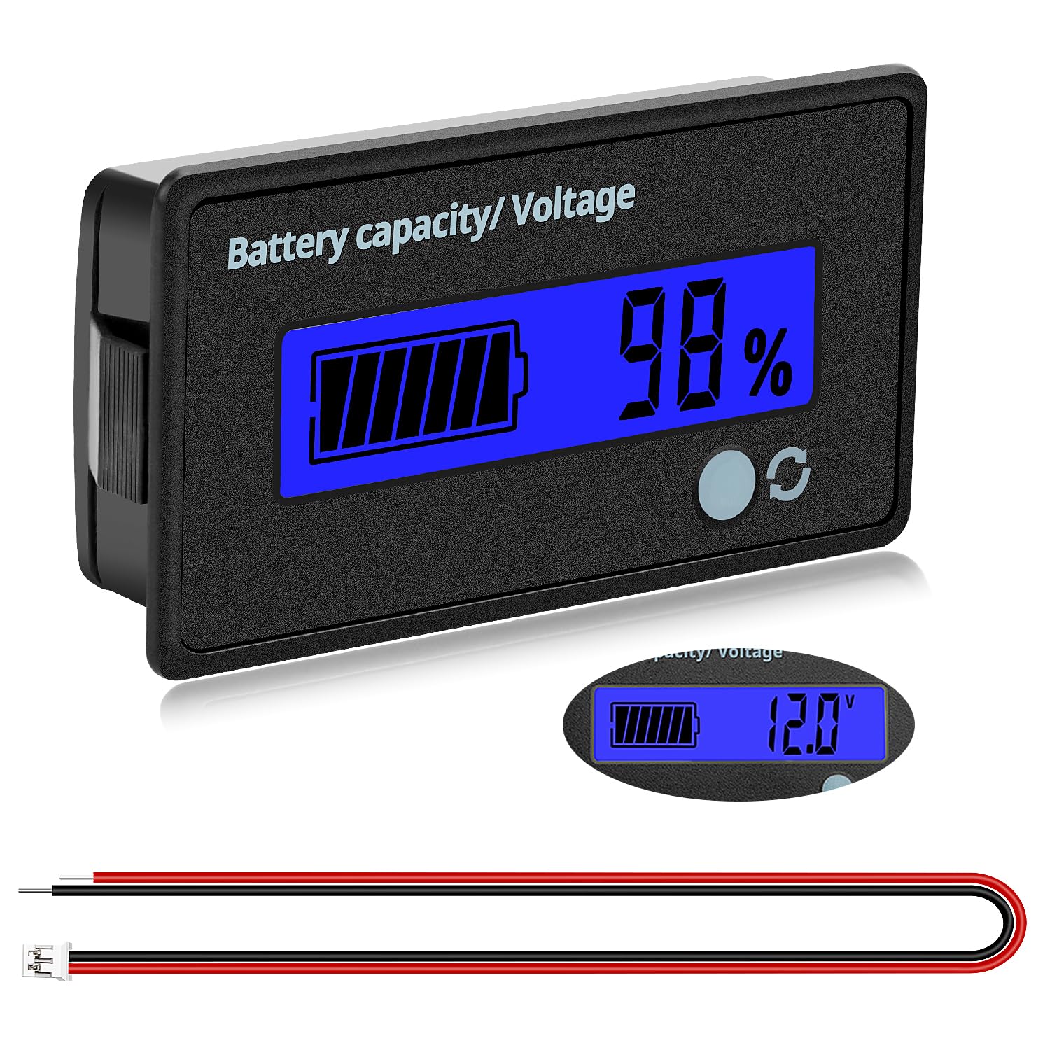 Lithium Polymer Battery Capacity Indicator - DC12V-96V Digital LED Tester Voltmeter For 72V 20S Batteries