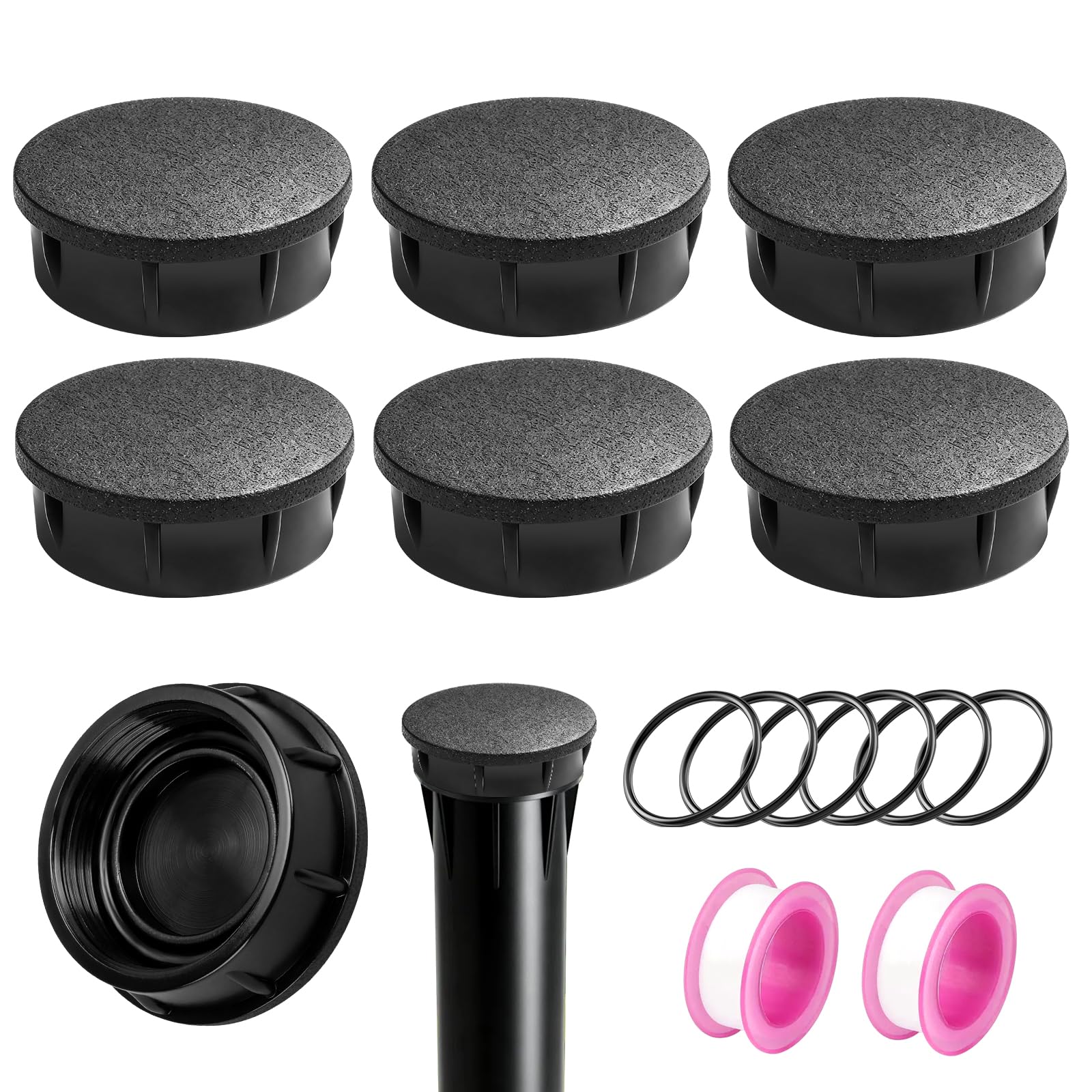 Photo 1 of 6-Pack Sprinkler Head Cap Compatible with Hunter Pro Spray Heads, Durable Cap with O-Ring for Easy Shut-Off and Reliable Head Protection in Standard Sprinkler Systems