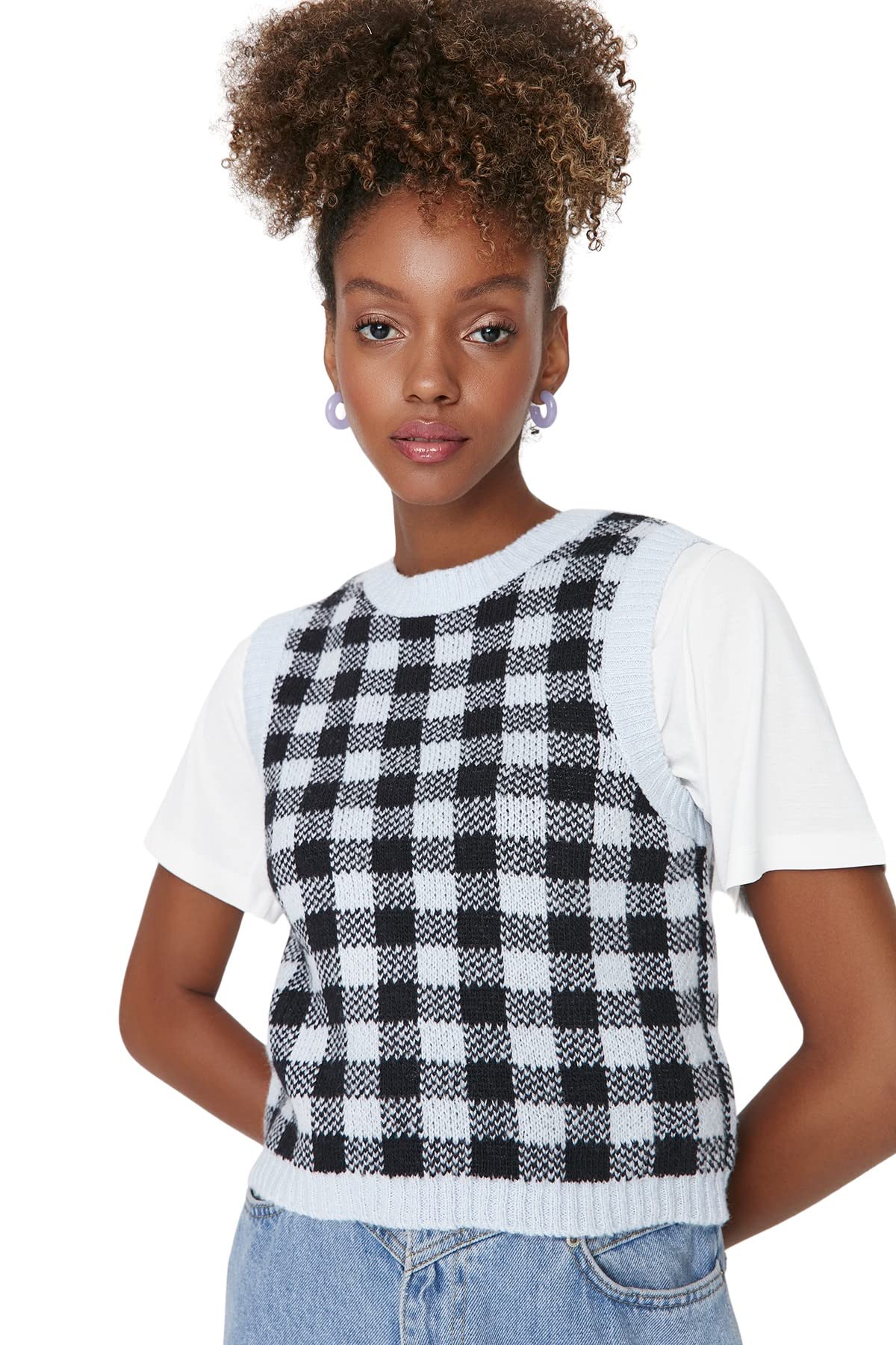 Trendyol FeMan Regular fit Basic Crew Neck Knitwear Sweater Blue