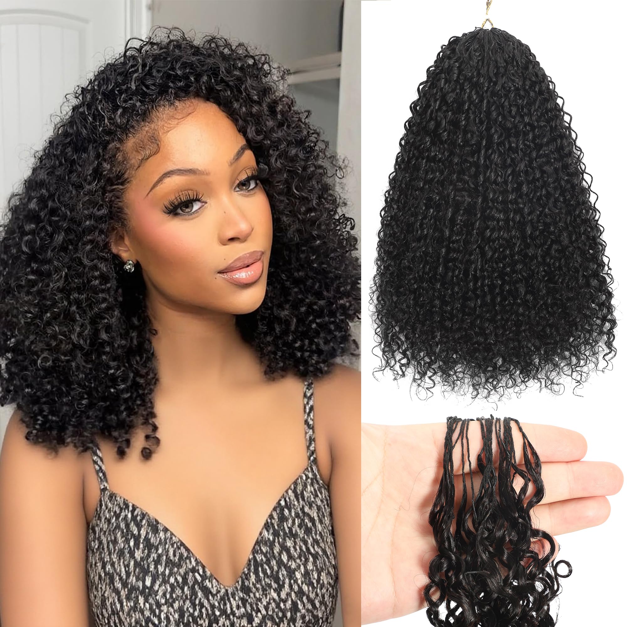 Amazon.com : Curly Knotless Pre-Separated Crochet Hair  display picture 2