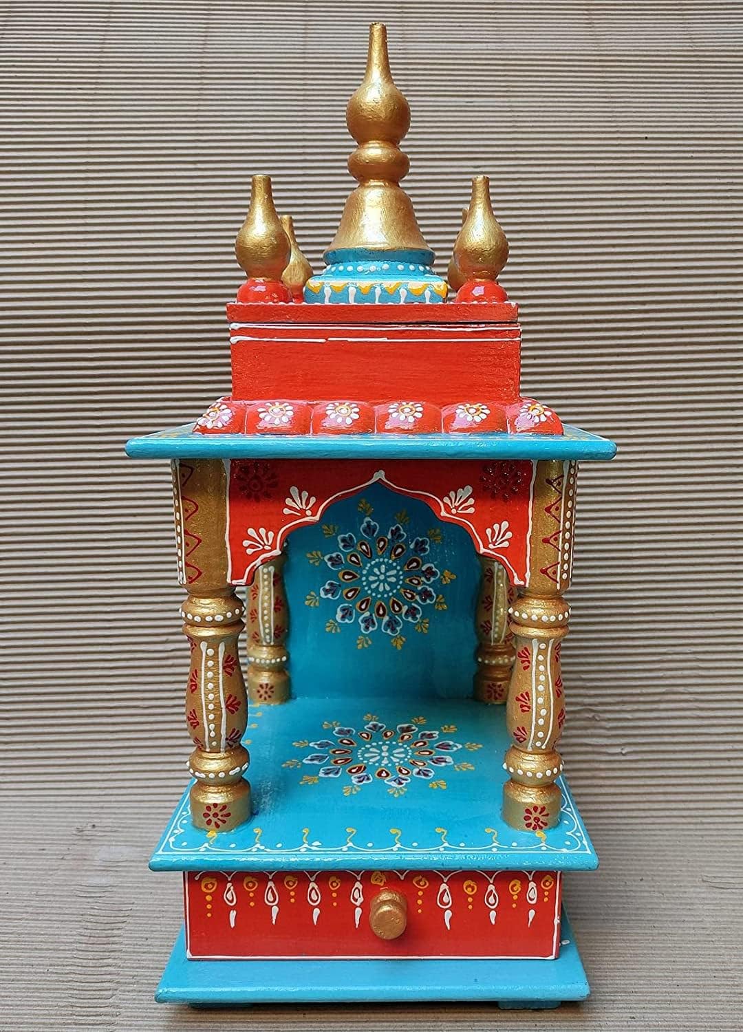 Temple en bois Mandir pour maison - Pooja Ghar mural suspendu