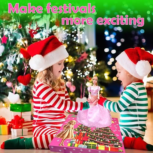 Miniatura 5 de Calendario de Adviento de Navidad 2023 para niñas, ropa y accesorios Calendario de cuenta regresiva para niñas
