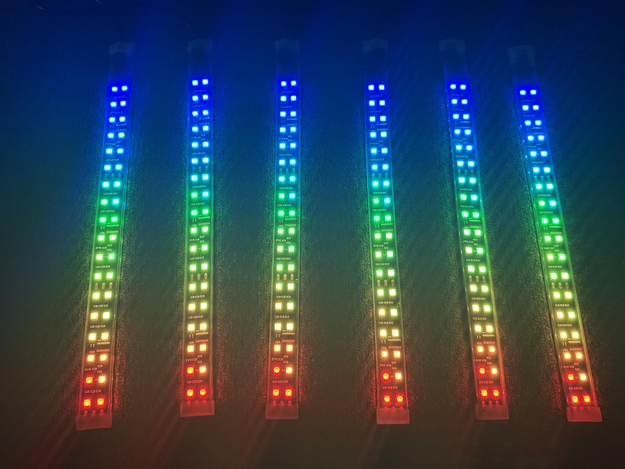 Sando Tech 6PCS 1Ft Dream Chase Double Row Led Strip Million Colors Shift Underglow Light for Polaris Slingshot Hood Grill Light Strips 12V Sync Bluetooth and Remote Ctrl 6Plugs Fit for Car Truck Boat