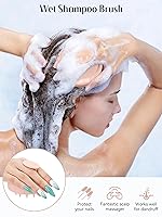 Vista 3 de HEETA Masajeador de cuero cabelludo para el crecimiento del cabello, cepillo exfoliante de champú de silicona para el cuero cabelludo para 01-Negro