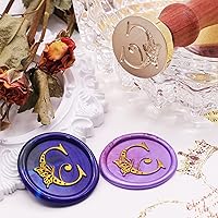 Vista 8 de SWANGSA Sello de cera con letra inicial del alfabeto C, sello de sellado de letras de mariposa elegante vintage para invitación de fiesta de boda