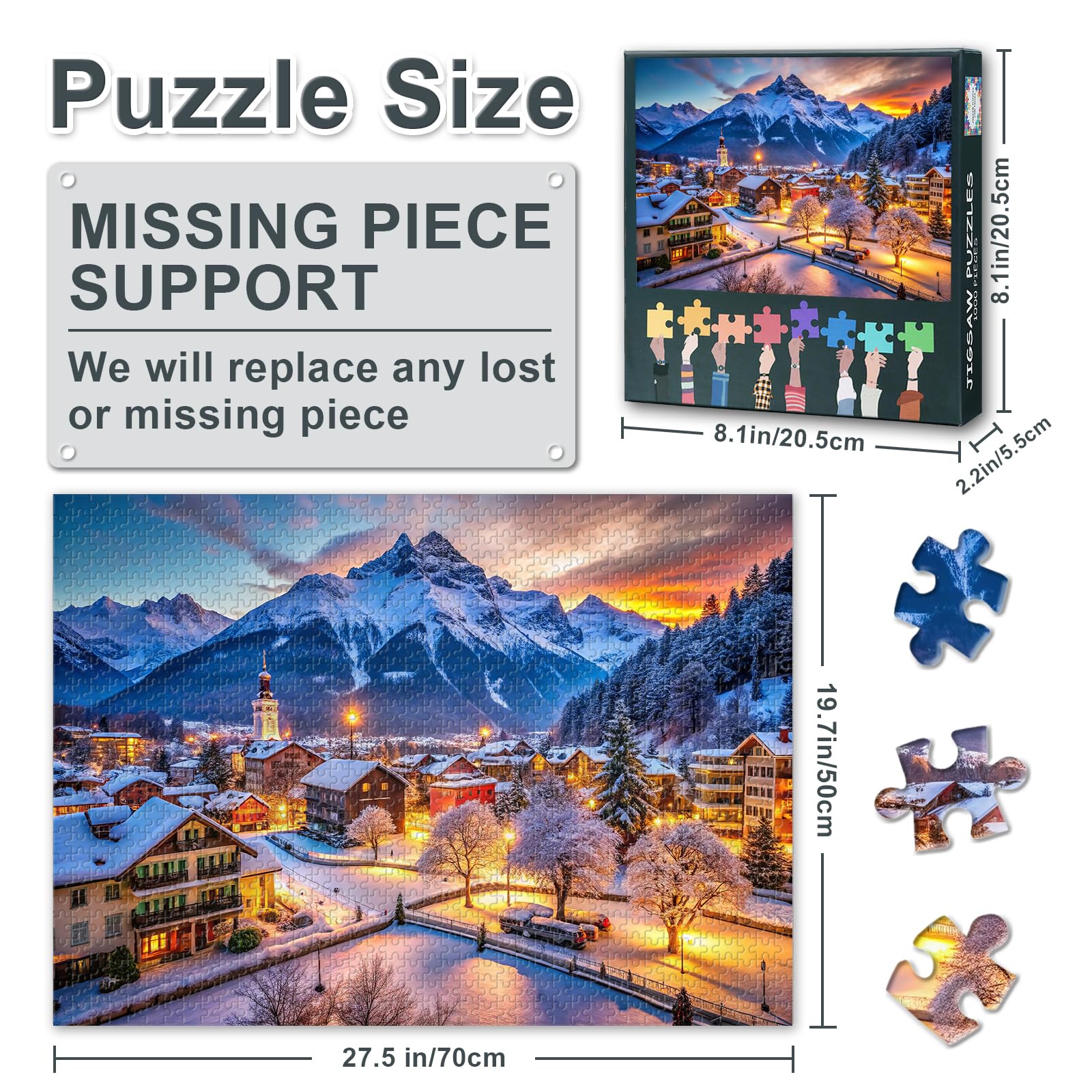 Puzzles for Adults 1000 Pieces, Interlaken, Switzerland Jigsaw Puzzles - Image 3