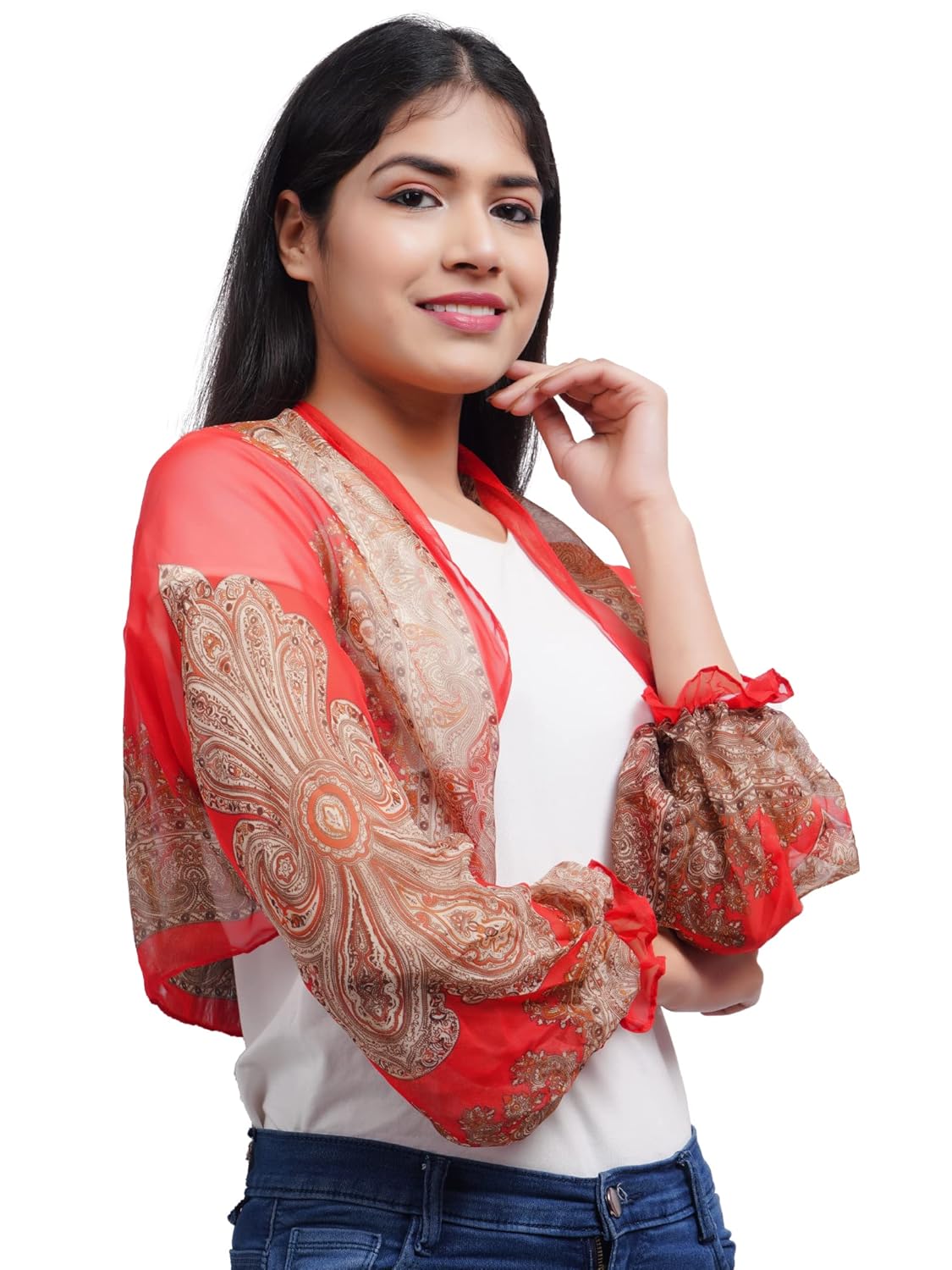 CHACKO Women's Summer Cropped Full Sleeves Stylish Shrug_Free Size(Pack of 02) 8 81+4eRunEWL. SL1500