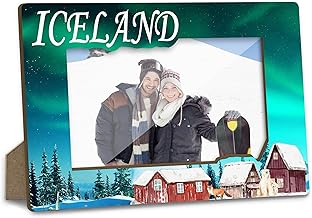 Iceland Picture Frame, Engagement Wedding Picture Frames, Vacation Table Frame for Family, Iceland Souvenir Birthday Gift for Friends Couples Honeymoon Gifts, Home Office Desktop Decoration -XK002