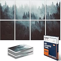 BUBOS 8-Pack Fog Forest Art Acoustic Panels - Self-Adhesive Sound Absorbing Wall Panels, 47.2x31.4 Inches for Home Studio Office Echo Reduction